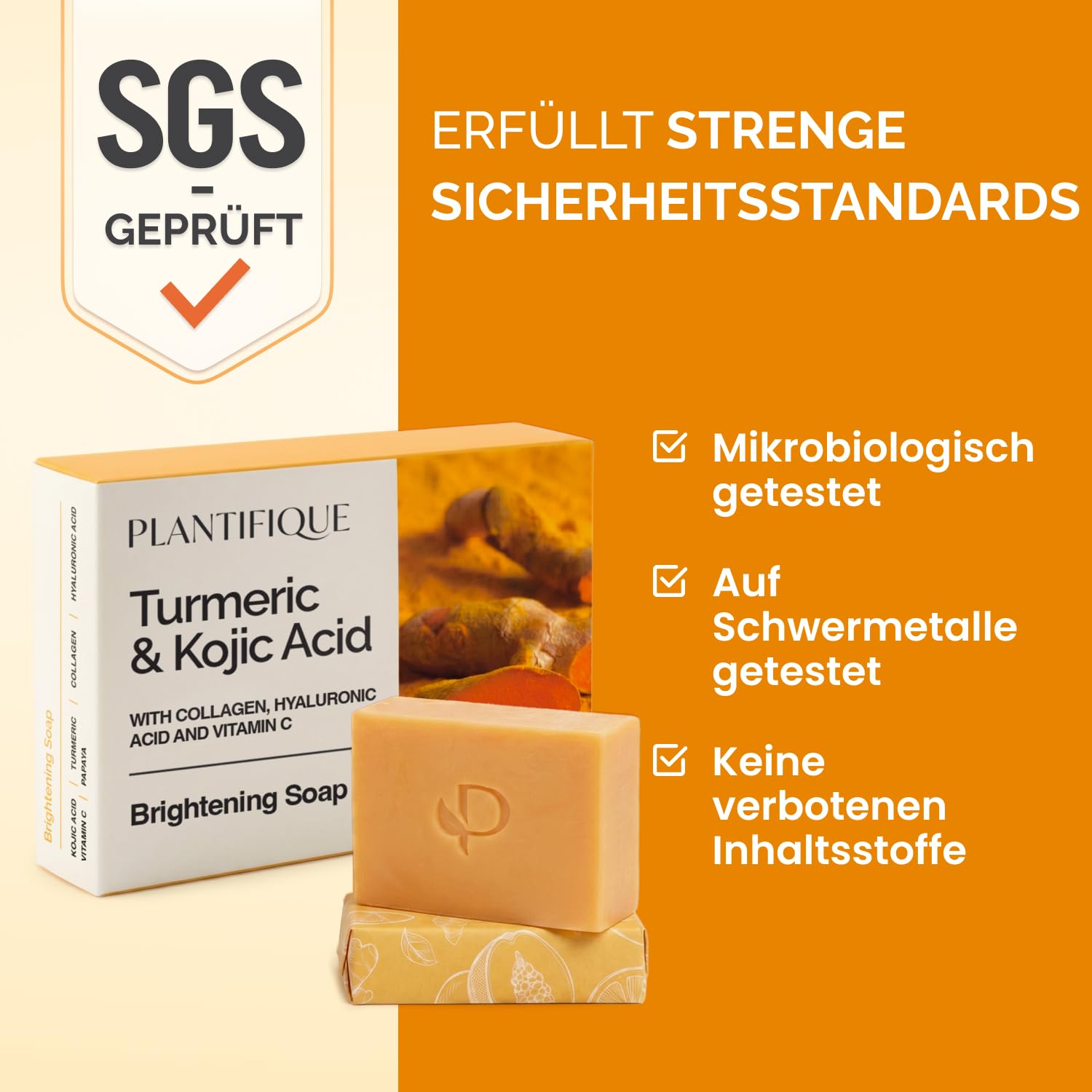 Detalle 2 de PLANTIFIQUE Turmeric Seife 320 g für Gesicht