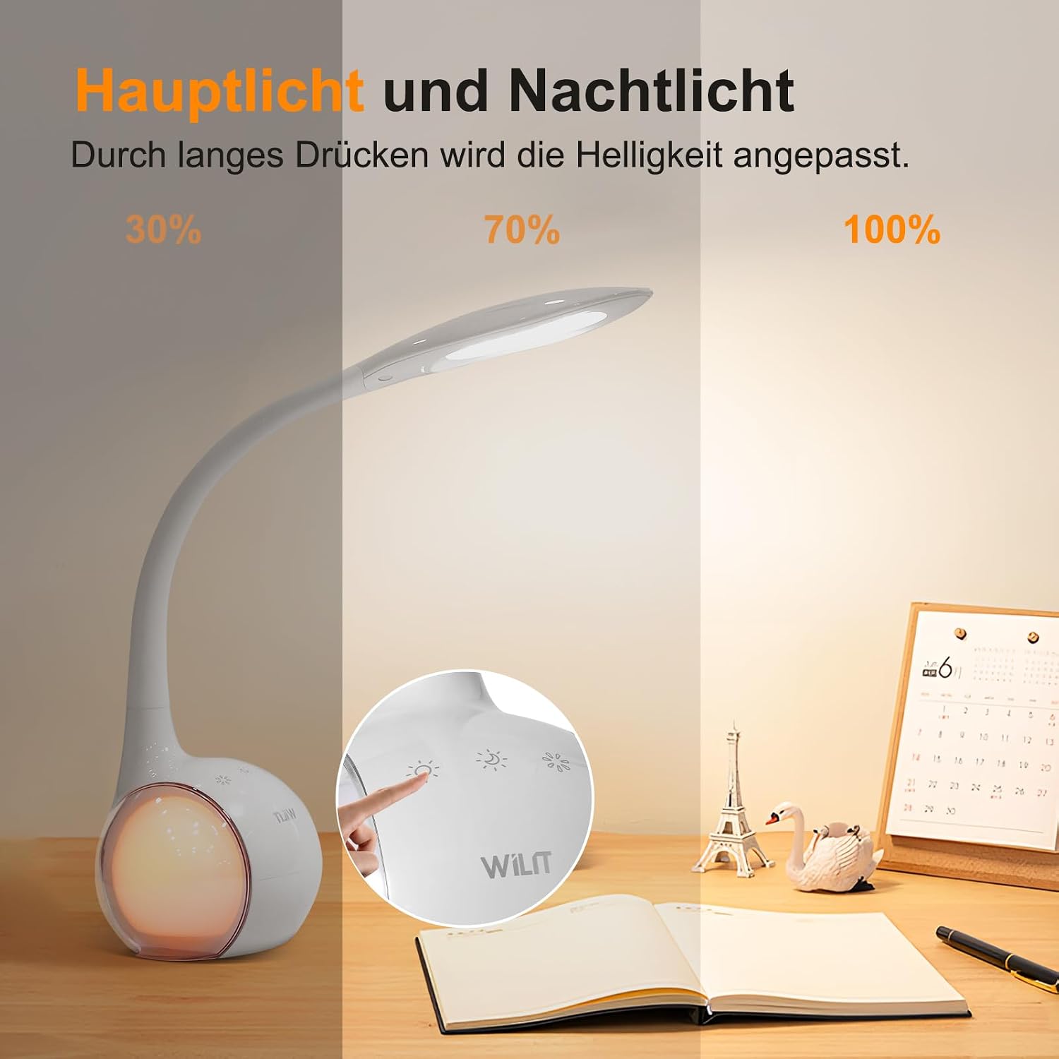 Detalle de Lampe de Bureau Enfant WILIT T3 — LED tactile RGB, veilleuse et rotation à 360°