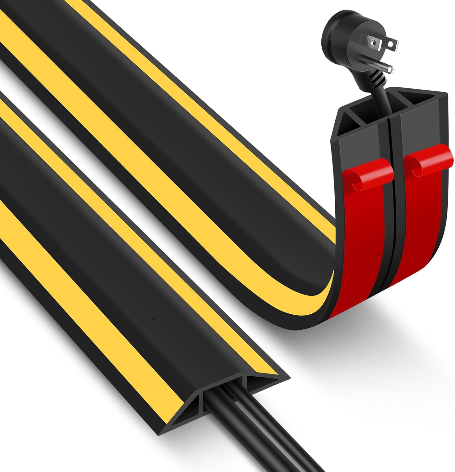 Floor Cable Cover 2m – Self-Adhesive Rubber Cable Protector for Indoor and Outdoor Use