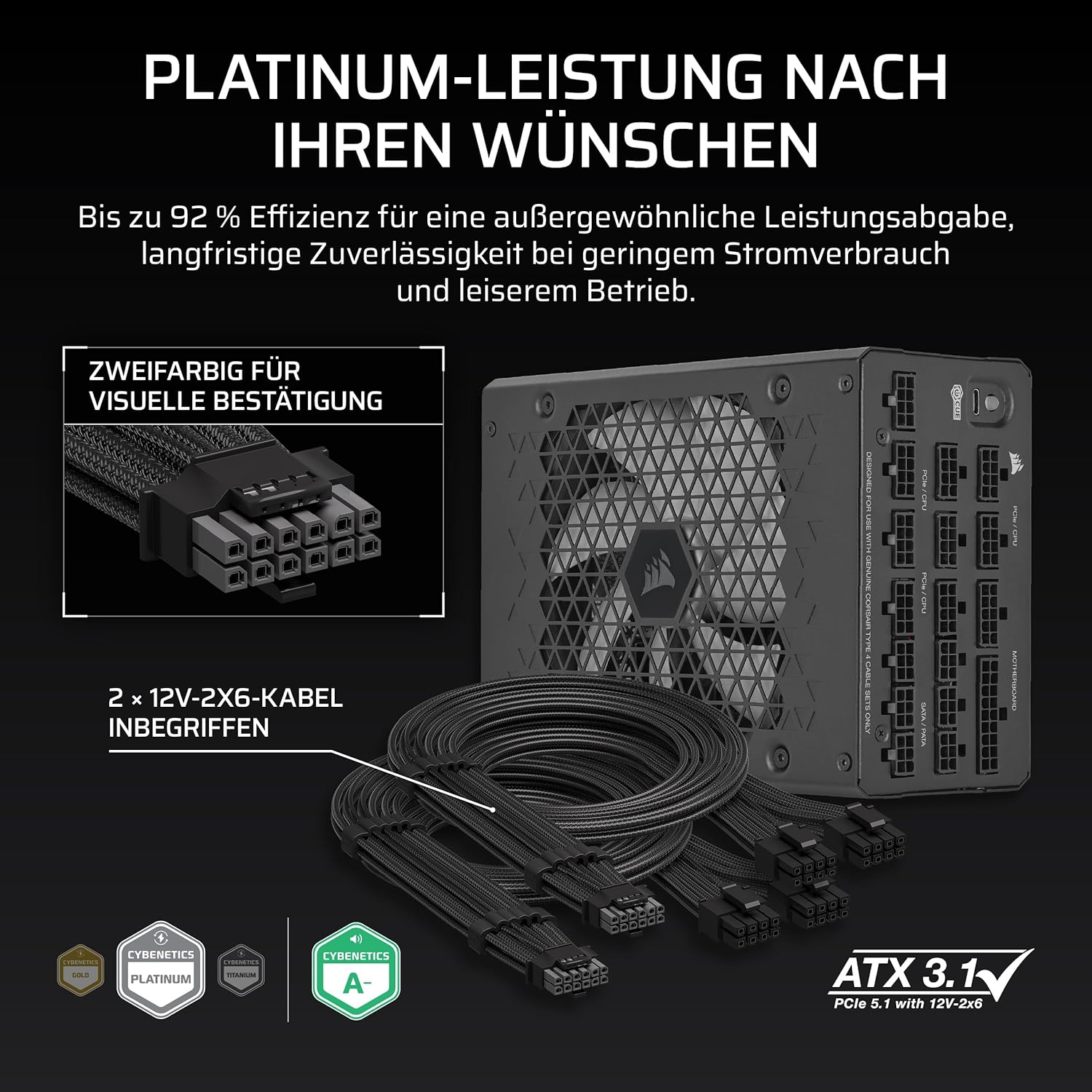 Thumbnail 3 de CORSAIR HX1500i (2025) vollmodulares ATX-Netzteil mit ATX 3.1 & PCIe 5.1 Konformität