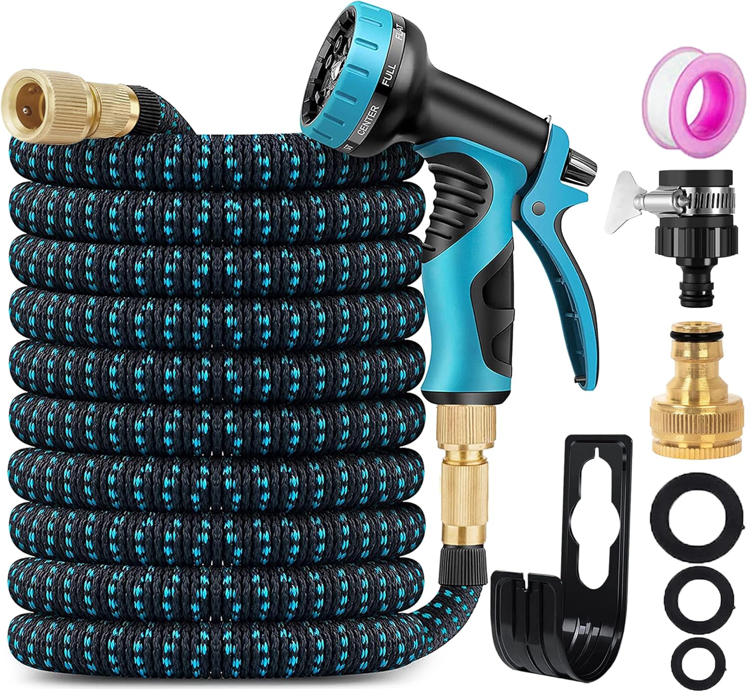 Detalle de ZhiheHui 75FT Retractable Garden Hose with 10-Pattern Nozzle – Blue