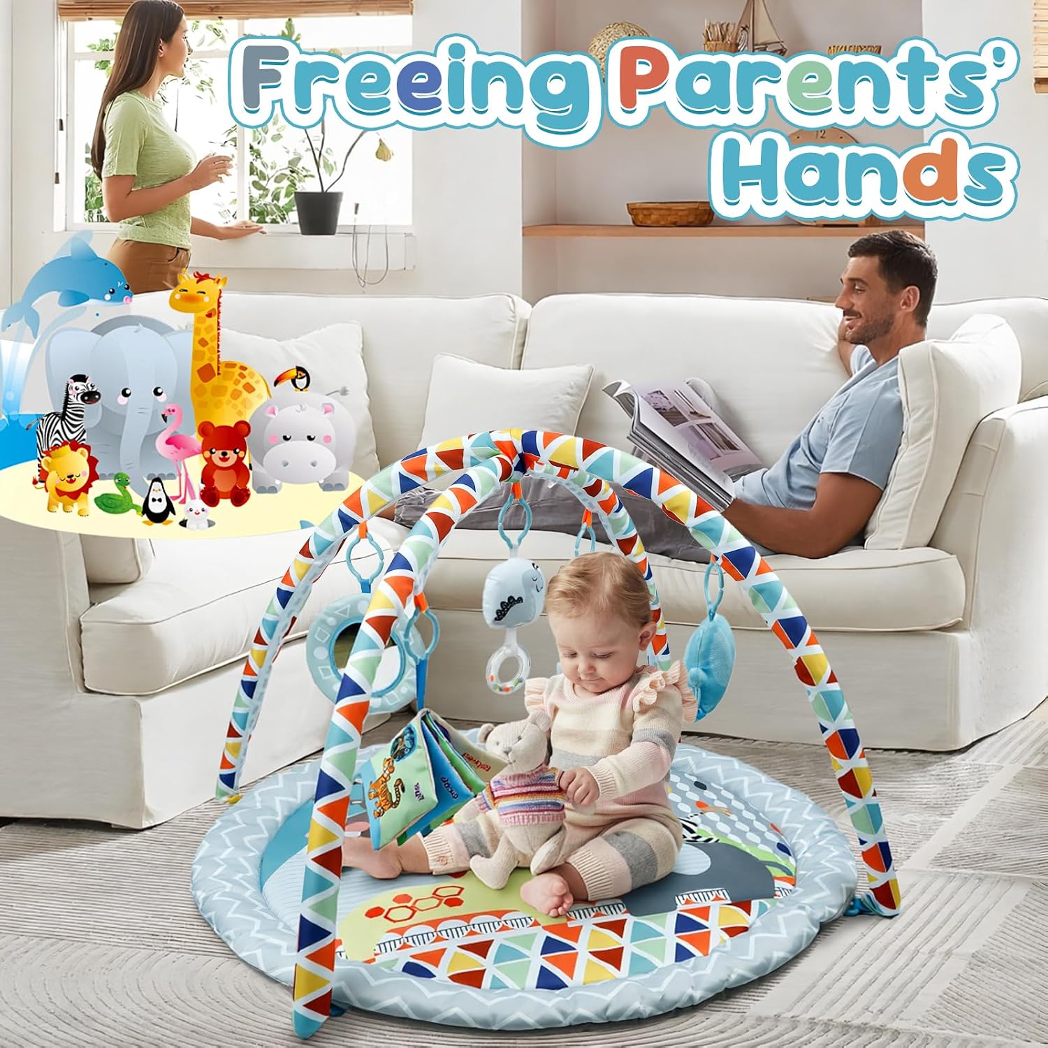 Thumbnail 6 de Baby Play Mat and Gym: Multi-Stage Activity Gym for 0–36 Months