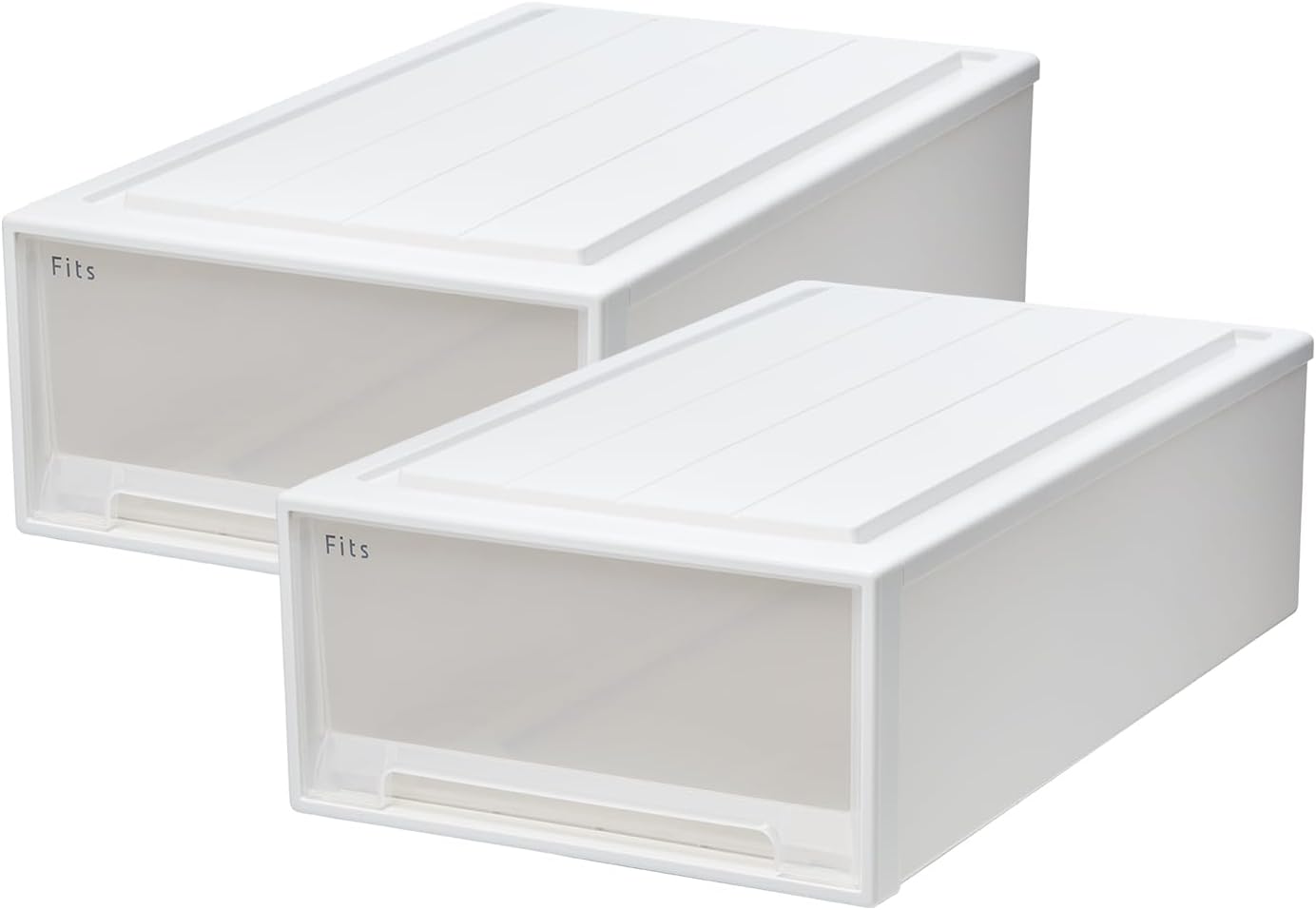 Detalle de 天馬 フィッツケース 74-44M 押入れ用収納ケース 2個セット 幅44×奥行74×高さ23cm