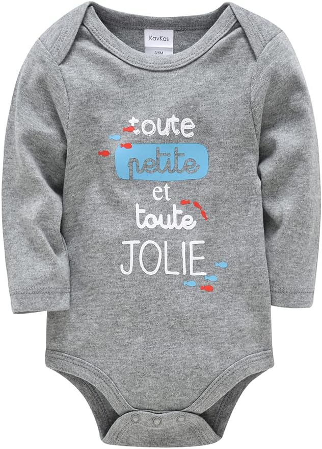 Detalle 2 de Wocharm 3-Pack Long Sleeve Cotton Baby Bodysuit Vests (3–24 months)