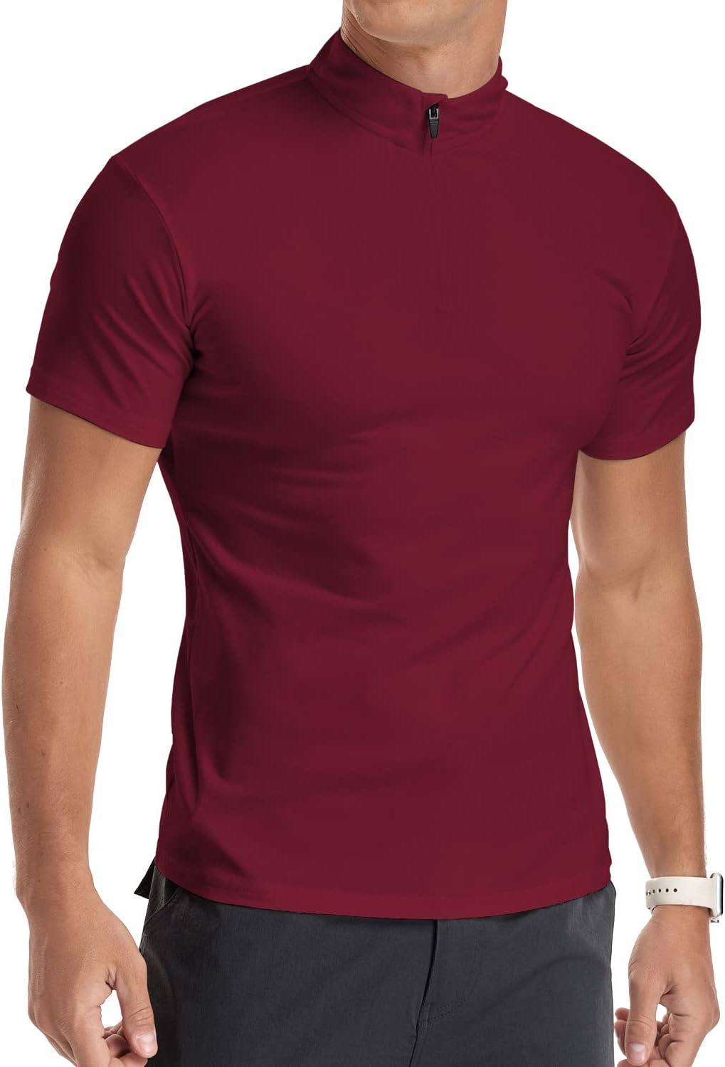 Detalle de KUYIGO Herren 1/4 Zip Laufshirt – Funktionsshirt, Langarm, schnelltrocknend (S–XXL)