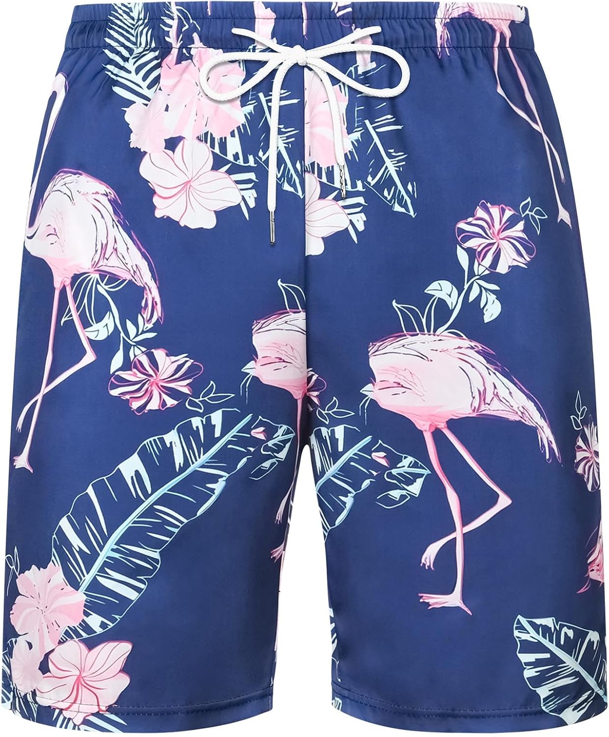 Detalle de Aomig Uomo Hawaiani pantaloncini da bagno vintage con stampa hawaiana, slip/boxer da mare estivi con taschino (Blu, M-XL)