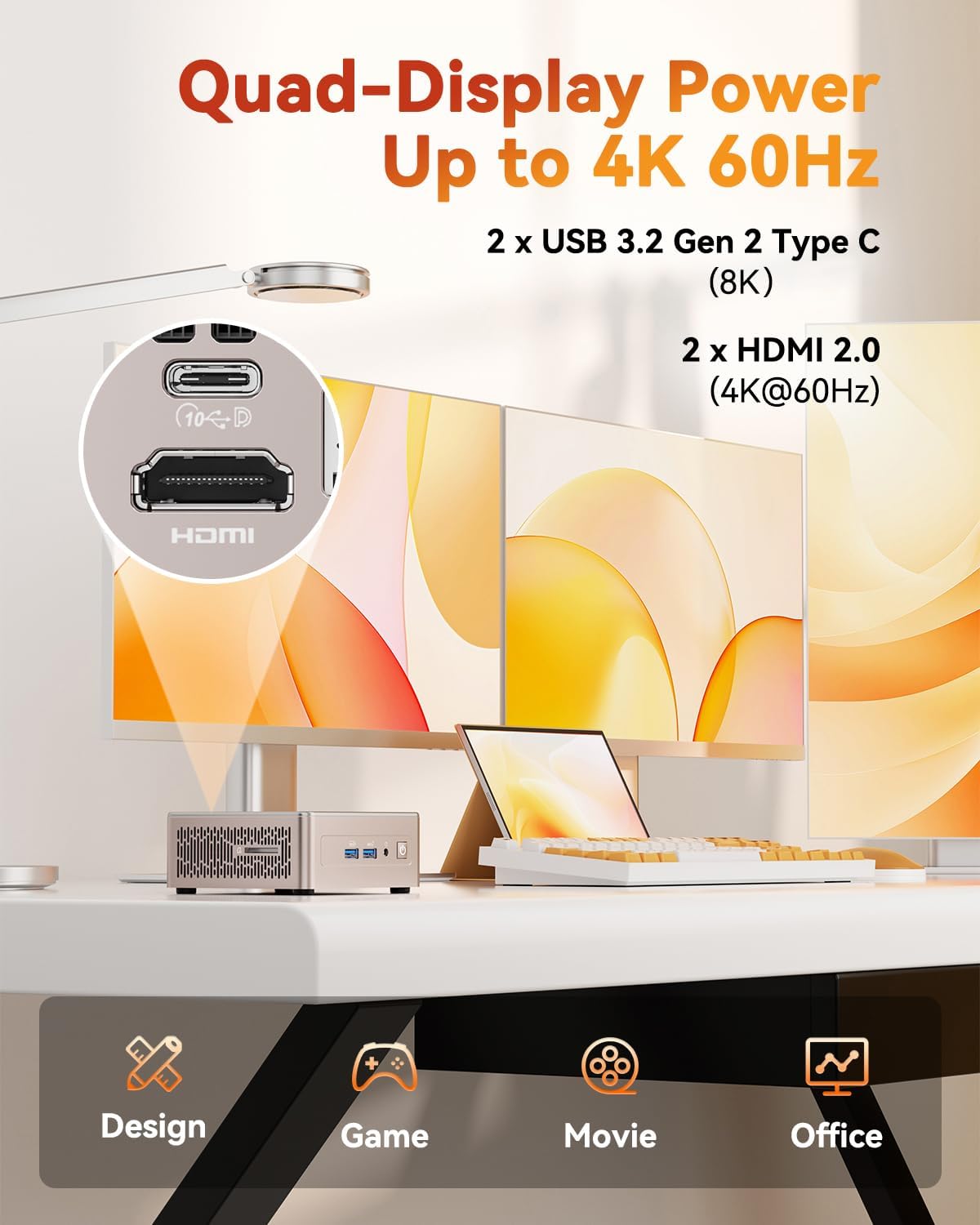 Thumbnail 6 de GEEKOM A5 Mini PC with Ryzen 5 7430U — 16GB RAM, 512GB NVMe, 8K Display
