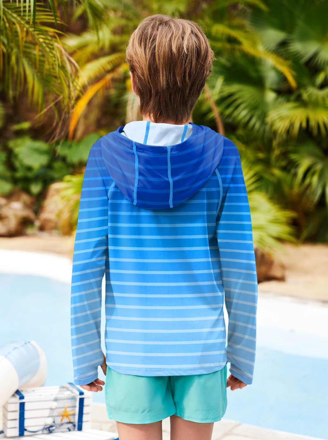 Thumbnail 5 de BesserBay Unisex Kinder UV Shirt Langarm mit Kapuze – UPF50+ Rashguard (120–160)