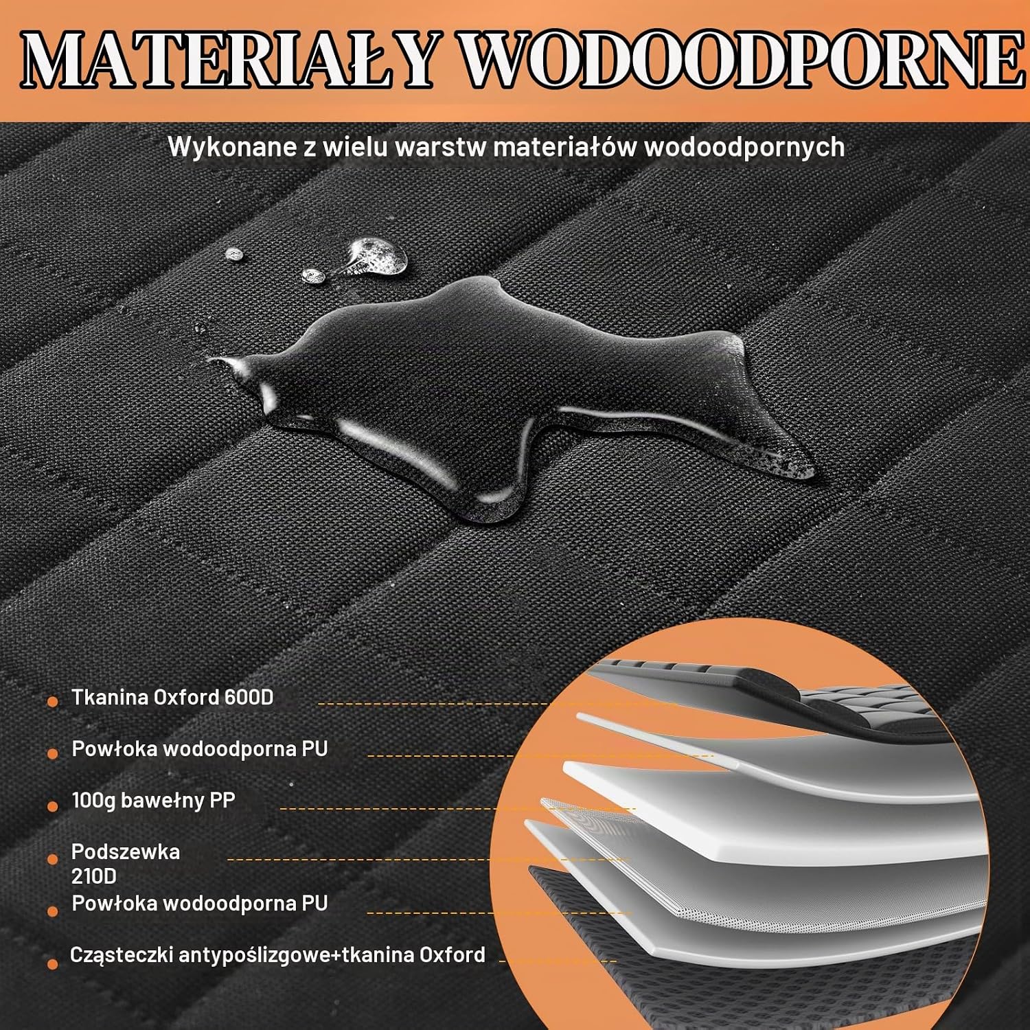 Thumbnail 4 de Gimars mata do bagażnika dla psa 190 × 105 cm, wodoodporna i antypoślizgowa