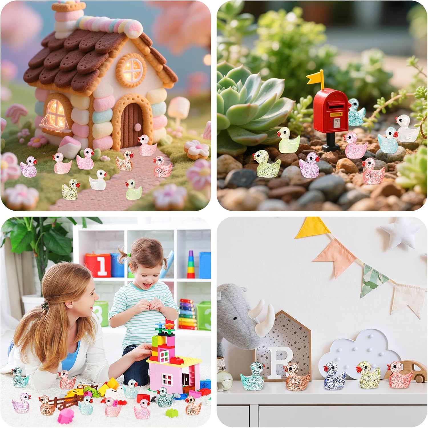 Detalle 1 de BeadRiver Mini Resin Ducks, 240-Piece Set