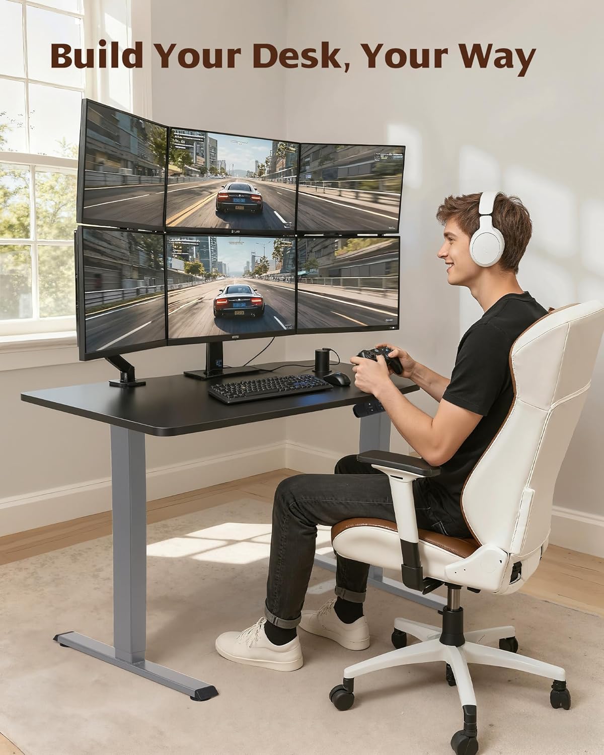 Thumbnail 5 de TOPSKY DF02.01 Dual-Motor Standing Desk Frame, 225 lb Capacity, Gray