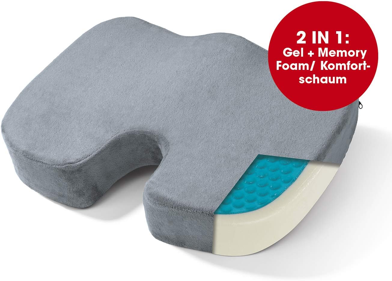 Thumbnail 1 de Vitalmaxx Gel asiento ergonómico gris VGC001 🪑