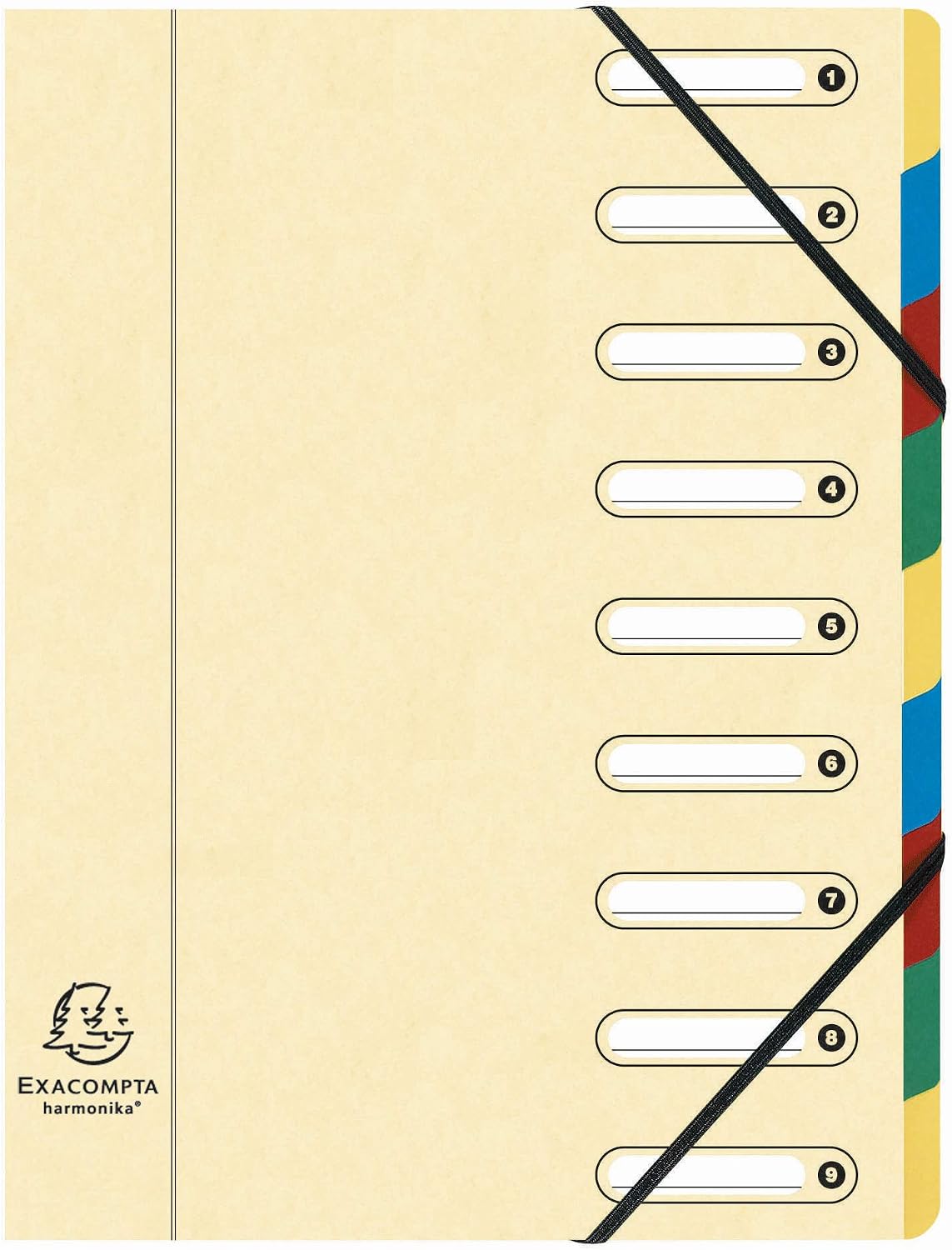Detalle 2 de Exacompta Réf. 5309E Harmonika — Trieur 9 compartiments A4 en carte lustrée
