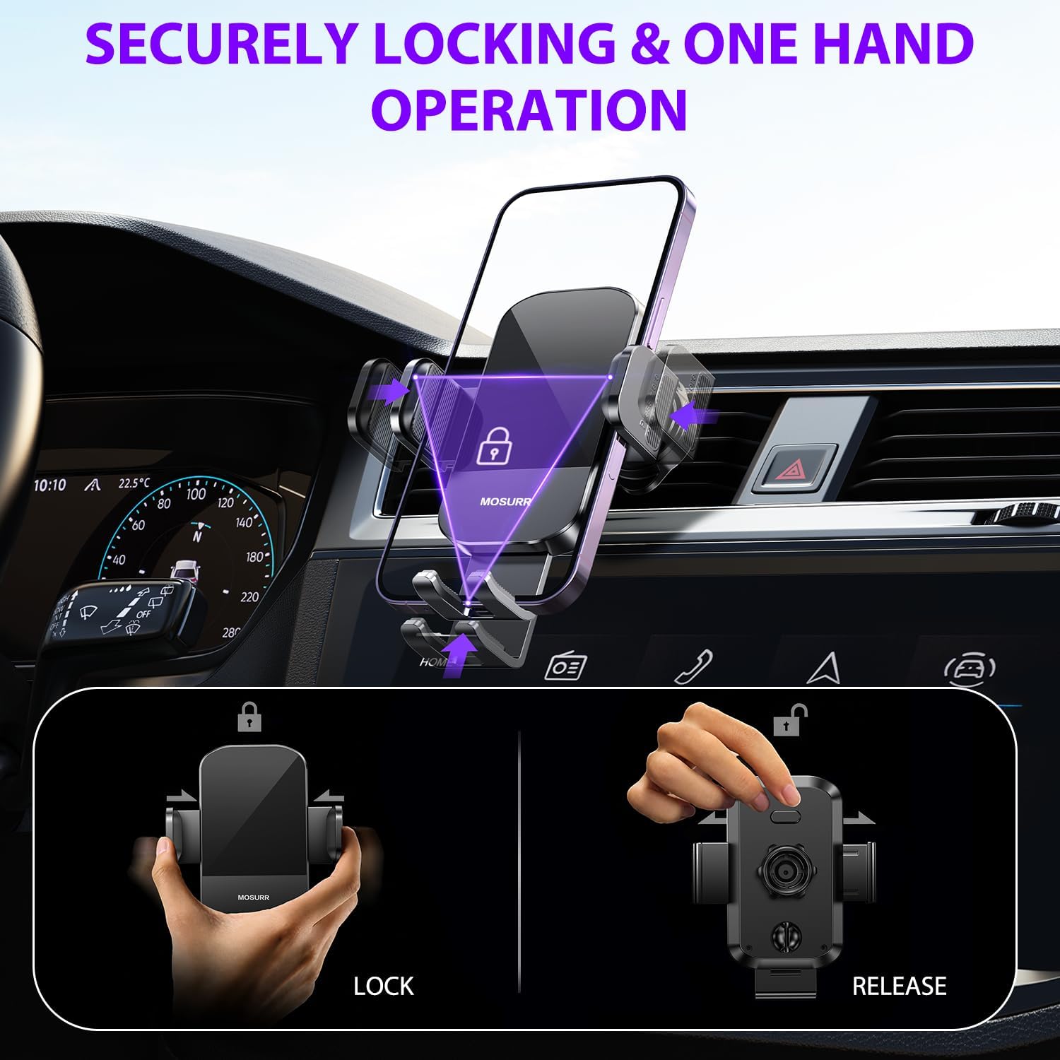 Detalle de Mosurr car phone mount for 4.7–7-inch phones