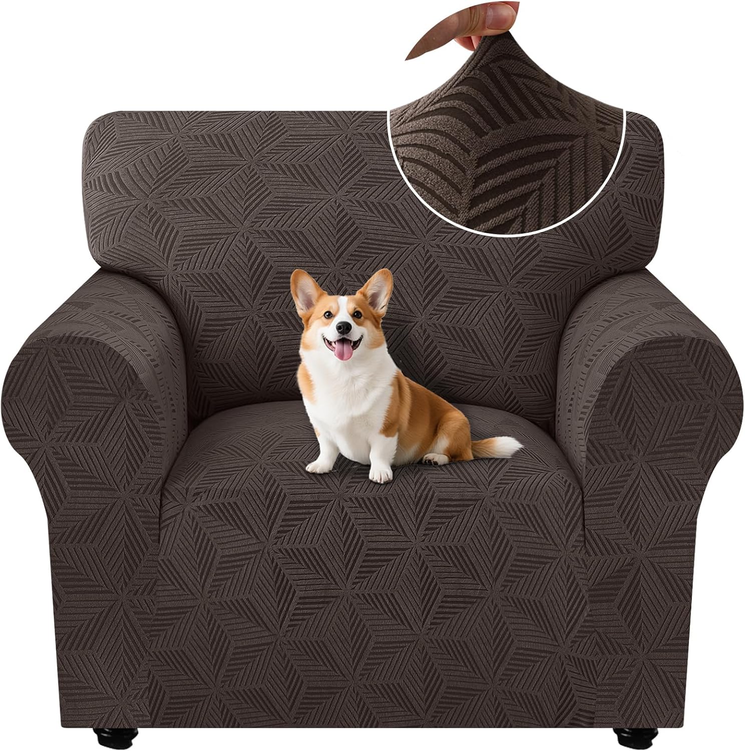 Detalle de Ystyle Housse Canapé 1 Place – Housse Extensible Antidérapante avec Accoudoirs, Lavable et Universelle