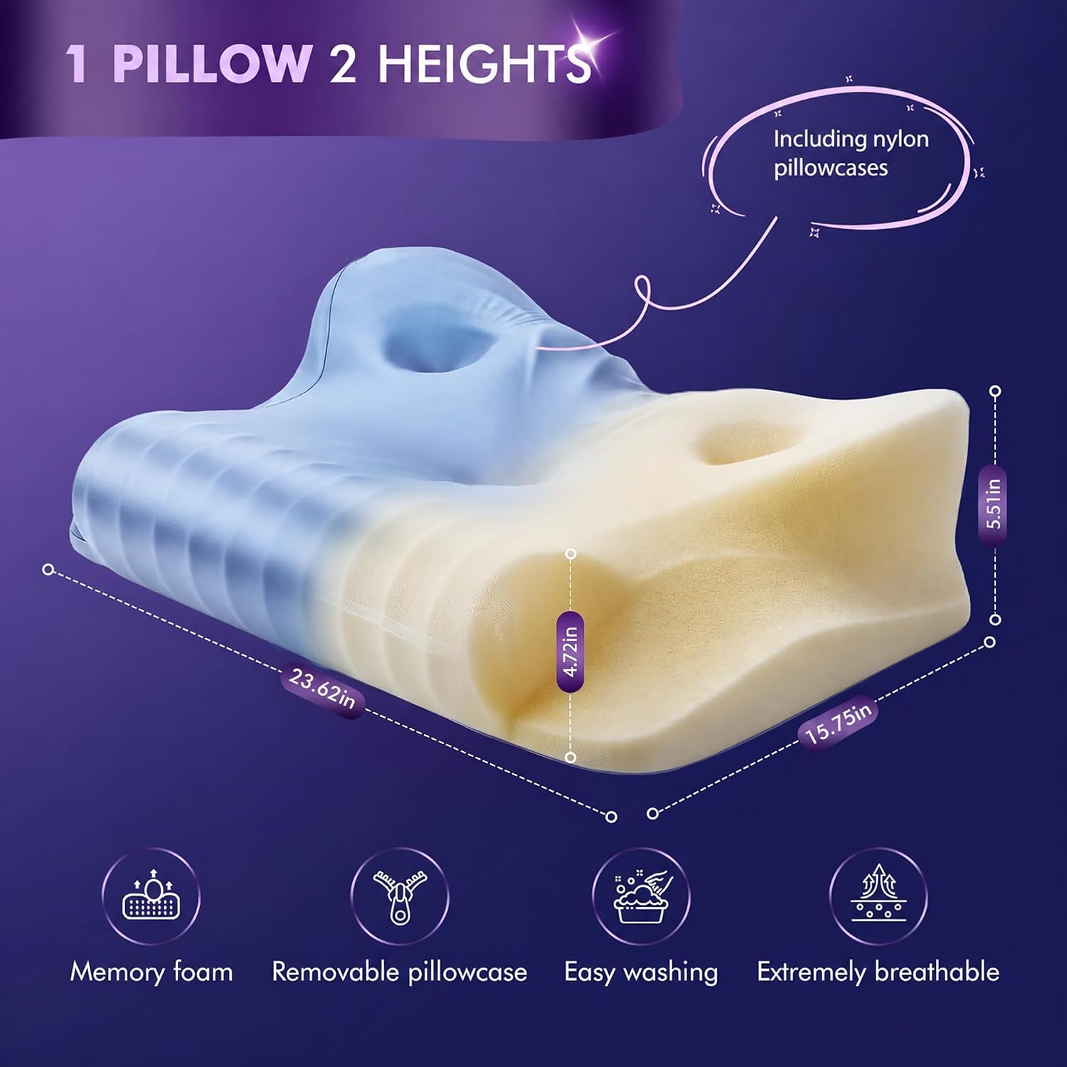 Detalle 2 de Dayme Memory Foam Cervical Pillow