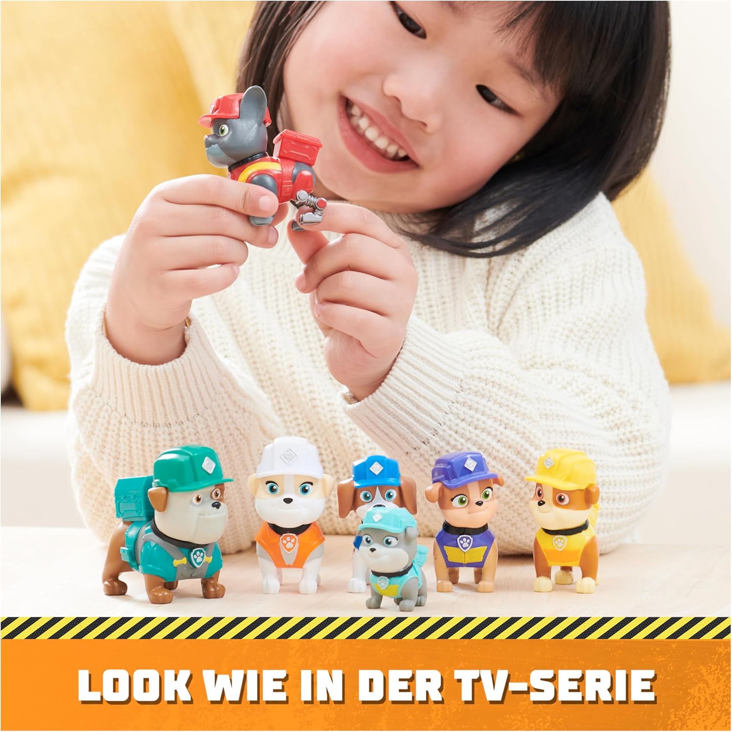 Detalle de Rubble & Crew Spielfiguren-Geschenkset: 7 detailgetreue Hundefiguren zum Sammeln (ab 3 Jahren)