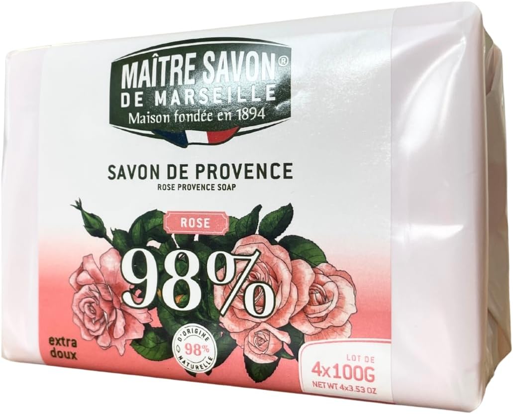 Detalle de Maitre Savon de Marseille サボン・ド・プロヴァンス ジャスミンの固形石鹸 100g×4個