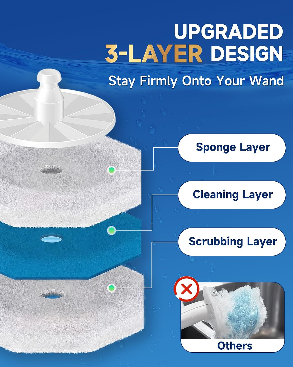 Thumbnail 2 de 80 Count Toilet Wand Refills for Clorox: 5X Cleaning Power & No-Fall-Apart Design