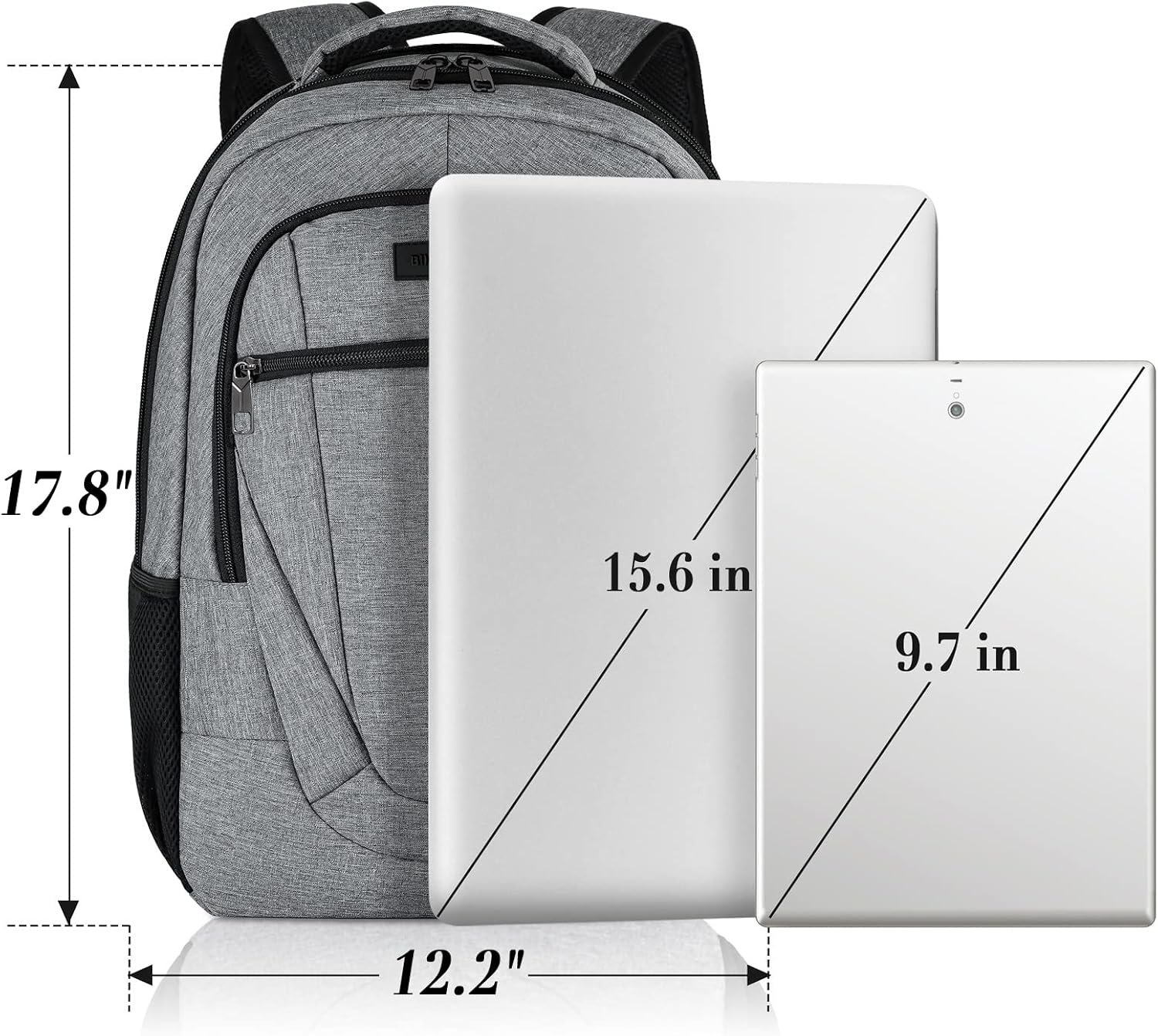 Thumbnail 4 de BIKROD Rucksack für Damen & Herren – wasserfester Schul- & Laptoprucksack mit USB-Anschluss, 15,6 Zoll, Anti-Diebstahl