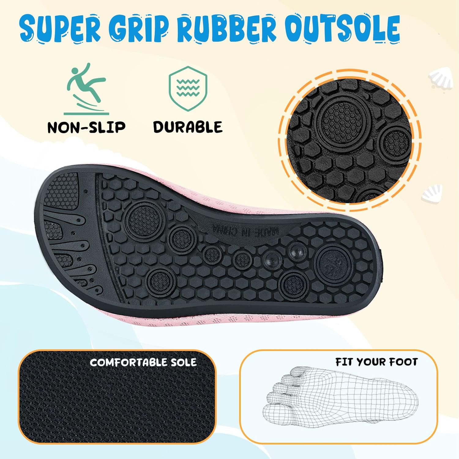 Thumbnail 4 de Kids Water Shoes: Toddler Swim Shoes for Boys & Girls – Lightweight Quick-Dry Beach Footwear