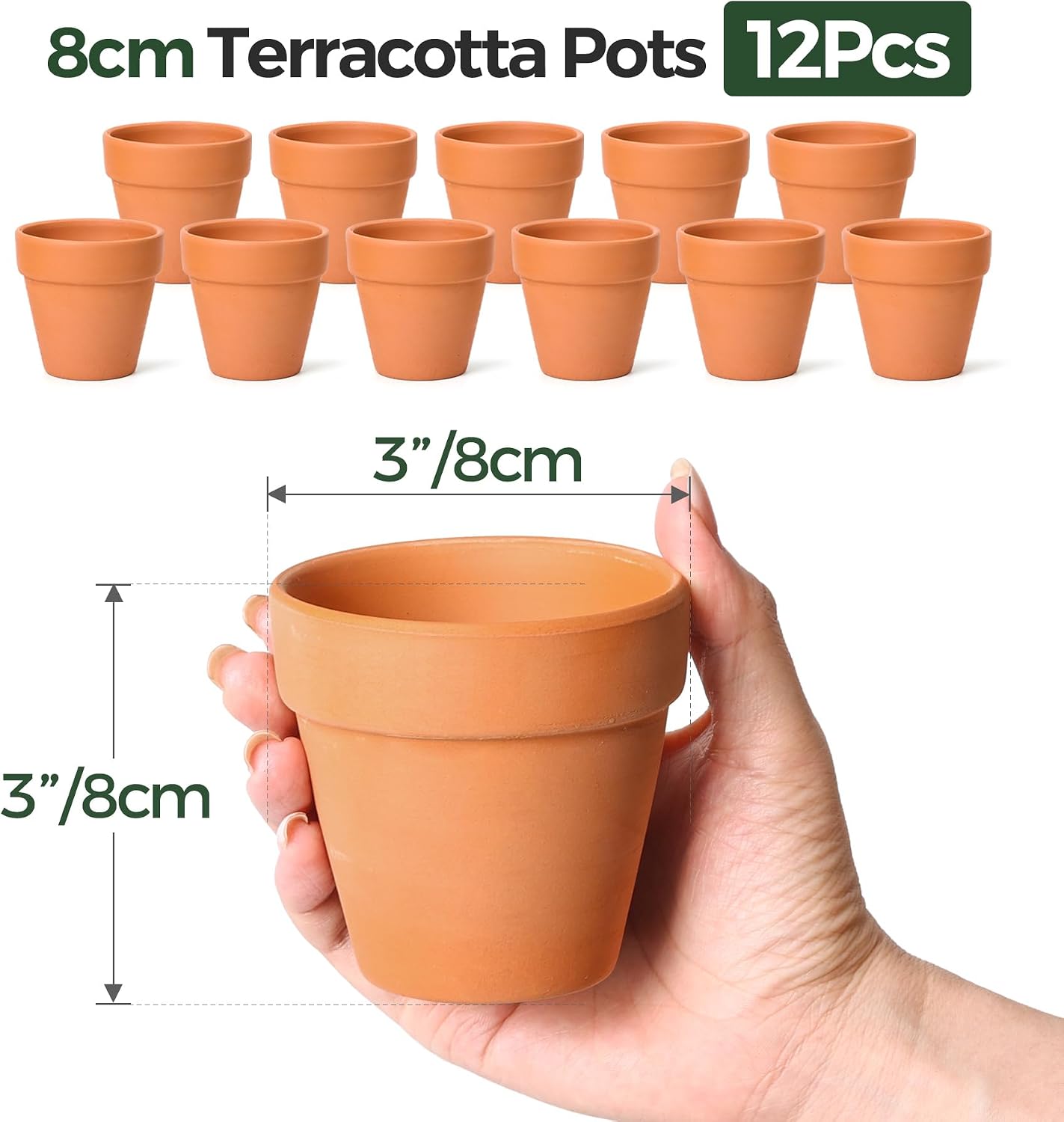 Detalle 2 de T4U 8cm Mini Terracotta Pots 12 Pack