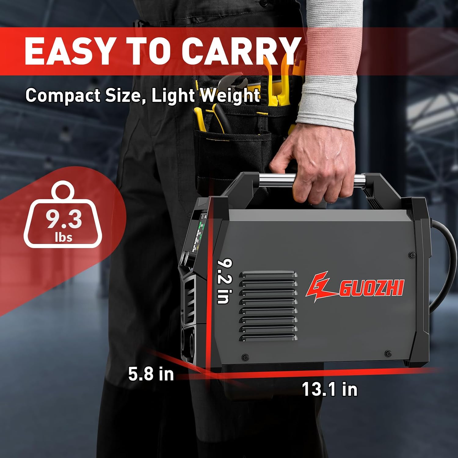 Detalle de GZ GUOZHI 145A 3-in-1 MIG/ARC/Lift TIG Welder (110V) with Large LCD Display