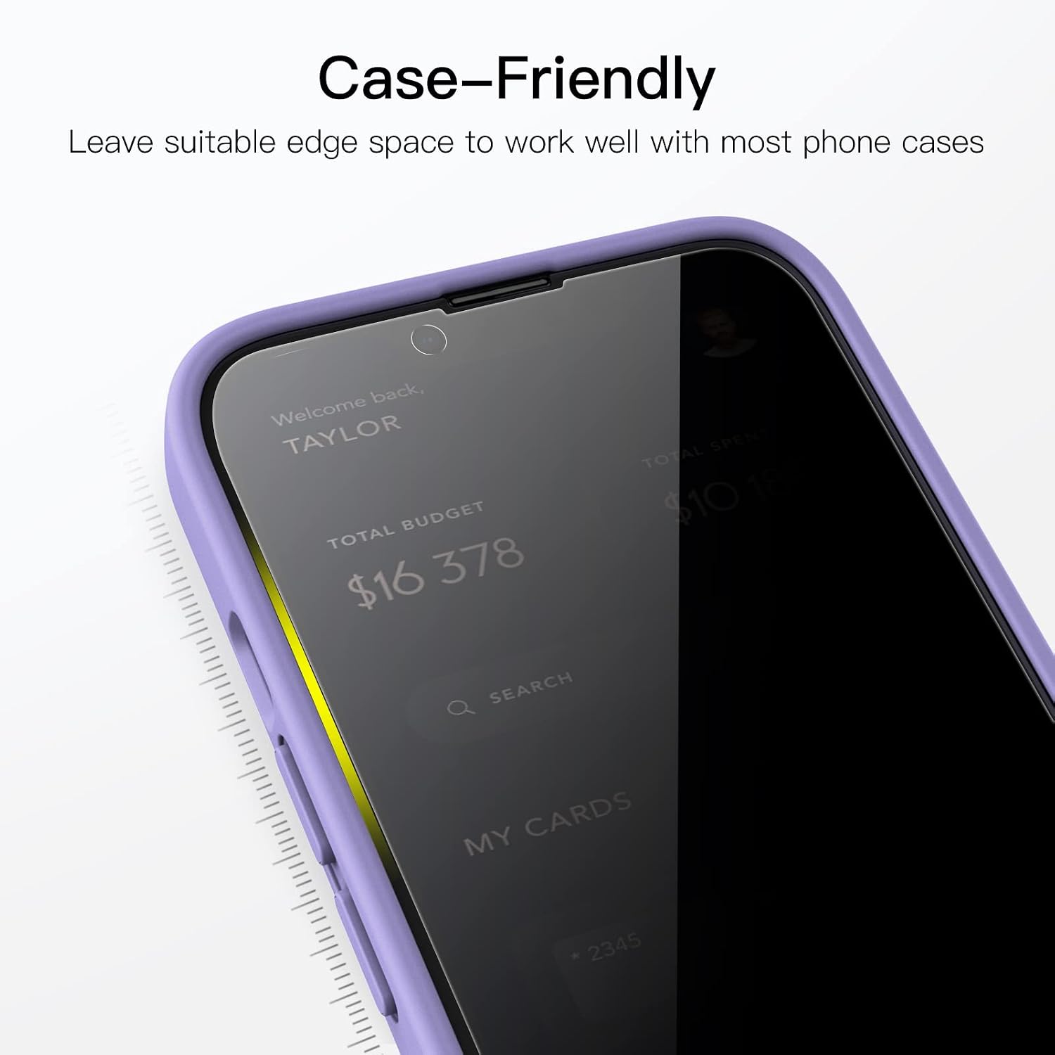 Thumbnail 6 de JETech Privacy Full Coverage Screen Protector for iPhone 17e (2026) / iPhone 16e / iPhone 14 6.1" — Anti-Spy Tempered Glass, Edge-to-Edge, Case-Friendly (2-Pack)