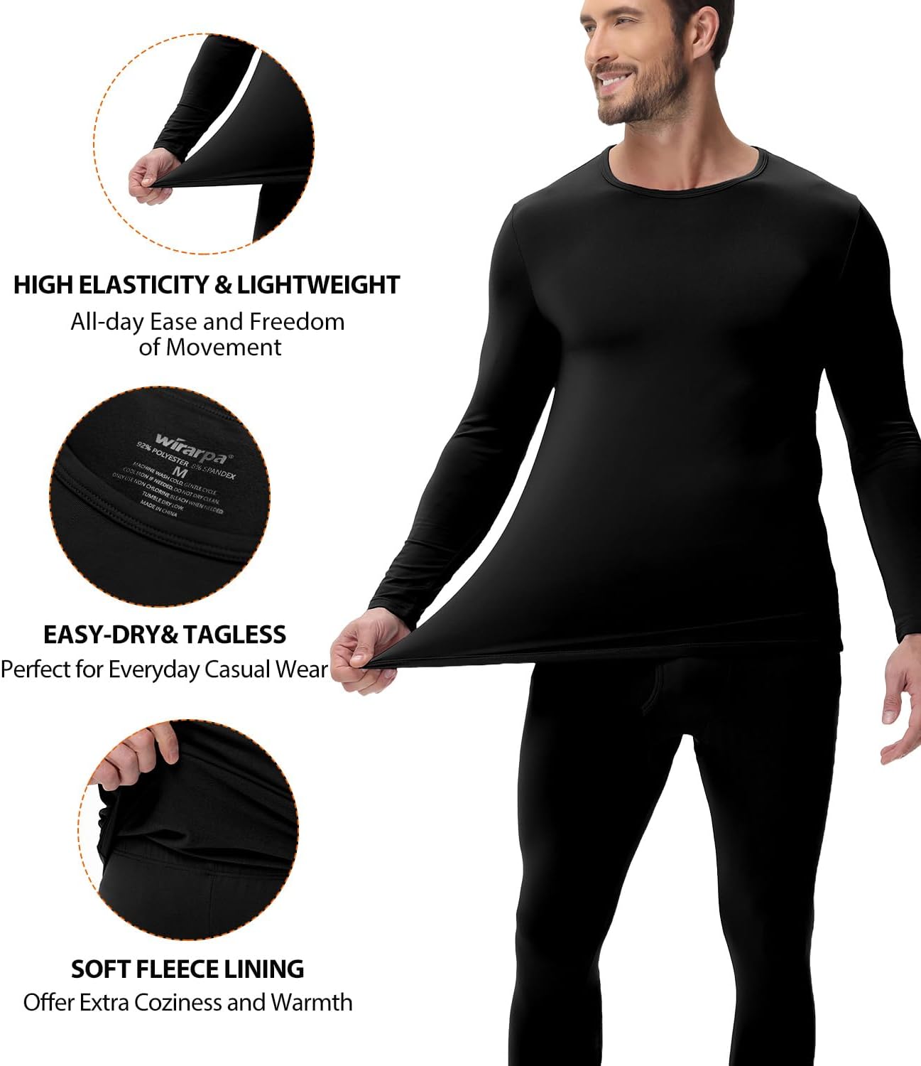 Thumbnail 1 de wirarpa Men's Thermal Underwear Set Fleece Lined Base Layer