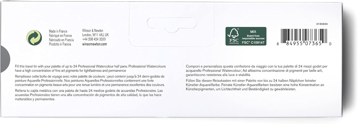 Thumbnail 2 de Scatola vuota Winsor & Newton PWC: per 24 mezzi godet o 12 godet, metallo resistente