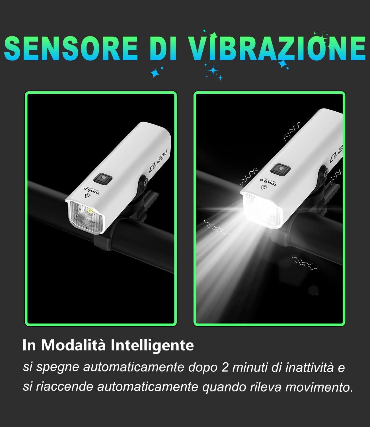 Thumbnail 4 de towild CL1200 1200 lumen luce anteriore per bici
