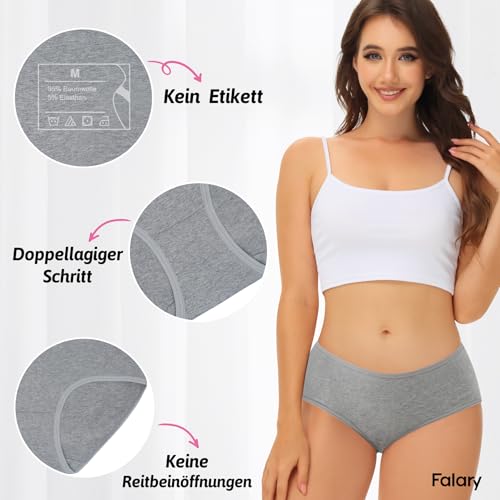 Detalle de FALARY Bragas de algodón cintura media 6 pack (Talla L)