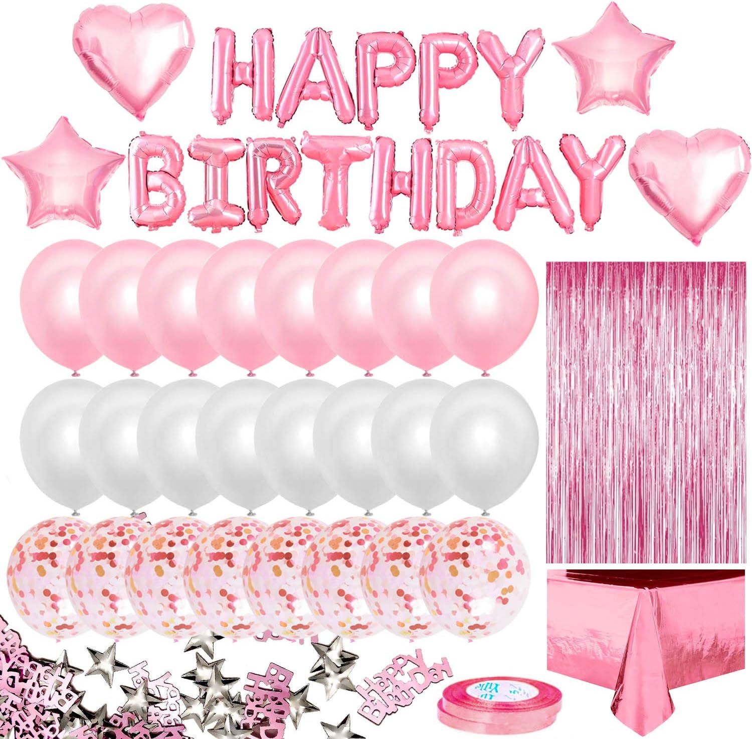Detalle de iZoeL Pink Birthday Party Decoration Set for Girls