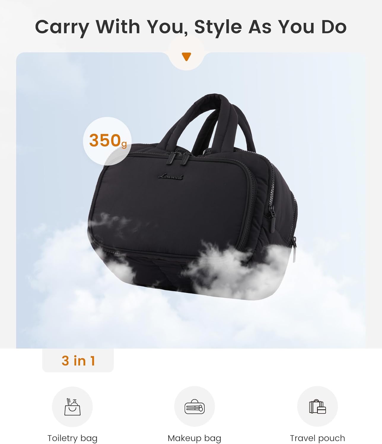 Thumbnail 2 de LOVEVOOK große Kulturtasche Damen mit Nassfach – leichter Reise-Kulturbeutel beige, mit Organizer & Netztaschen
