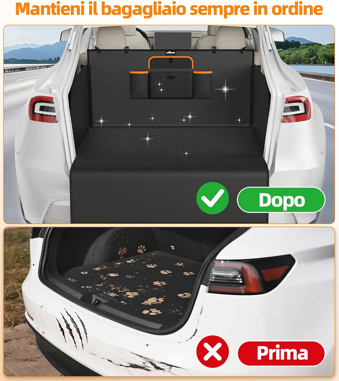Detalle 2 de UPAWPIA Telo bagagliaio auto per cani impermeabile universale 185×115×48 cm
