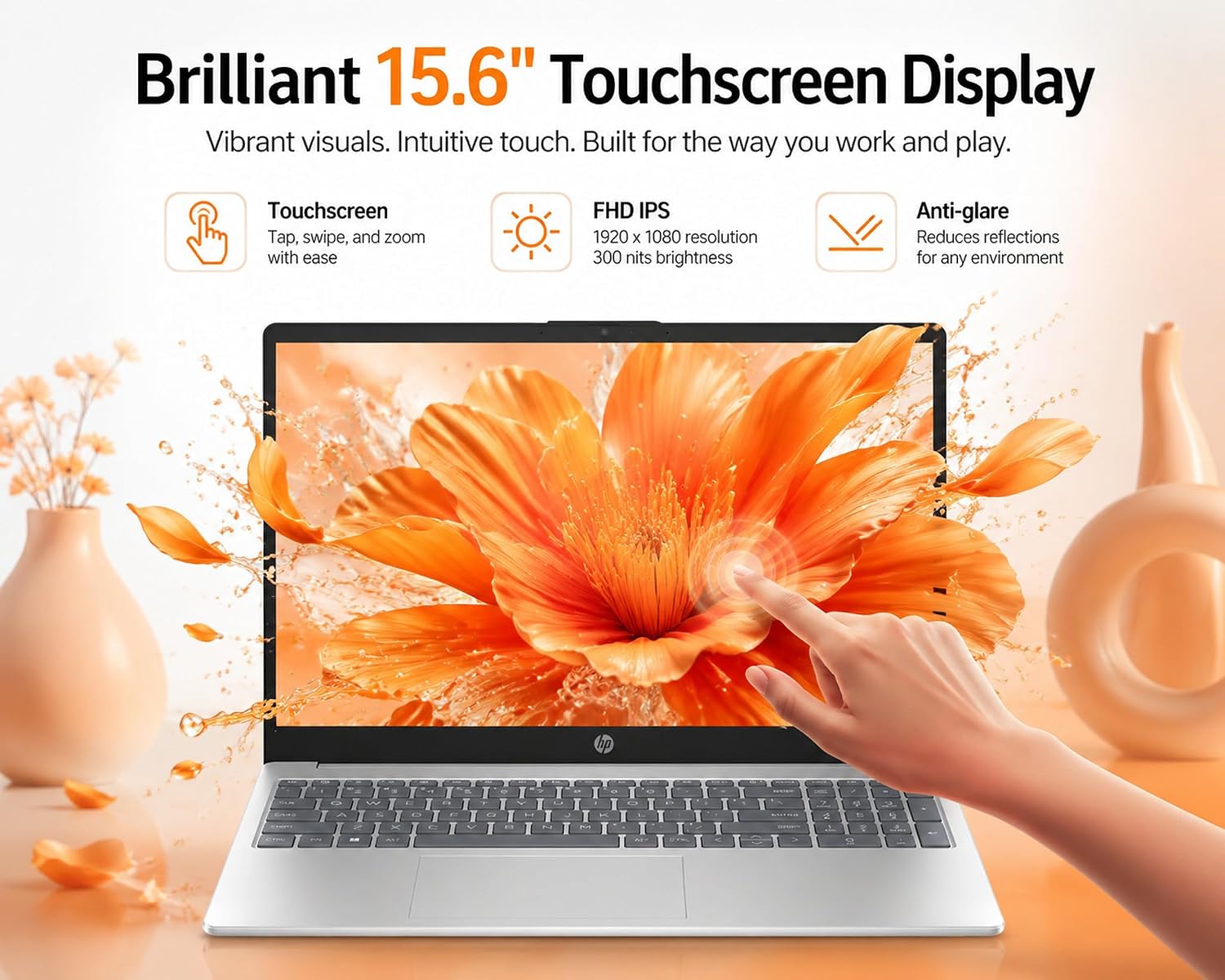 Detalle de HP Touchscreen Laptop with 15.6-inch Display