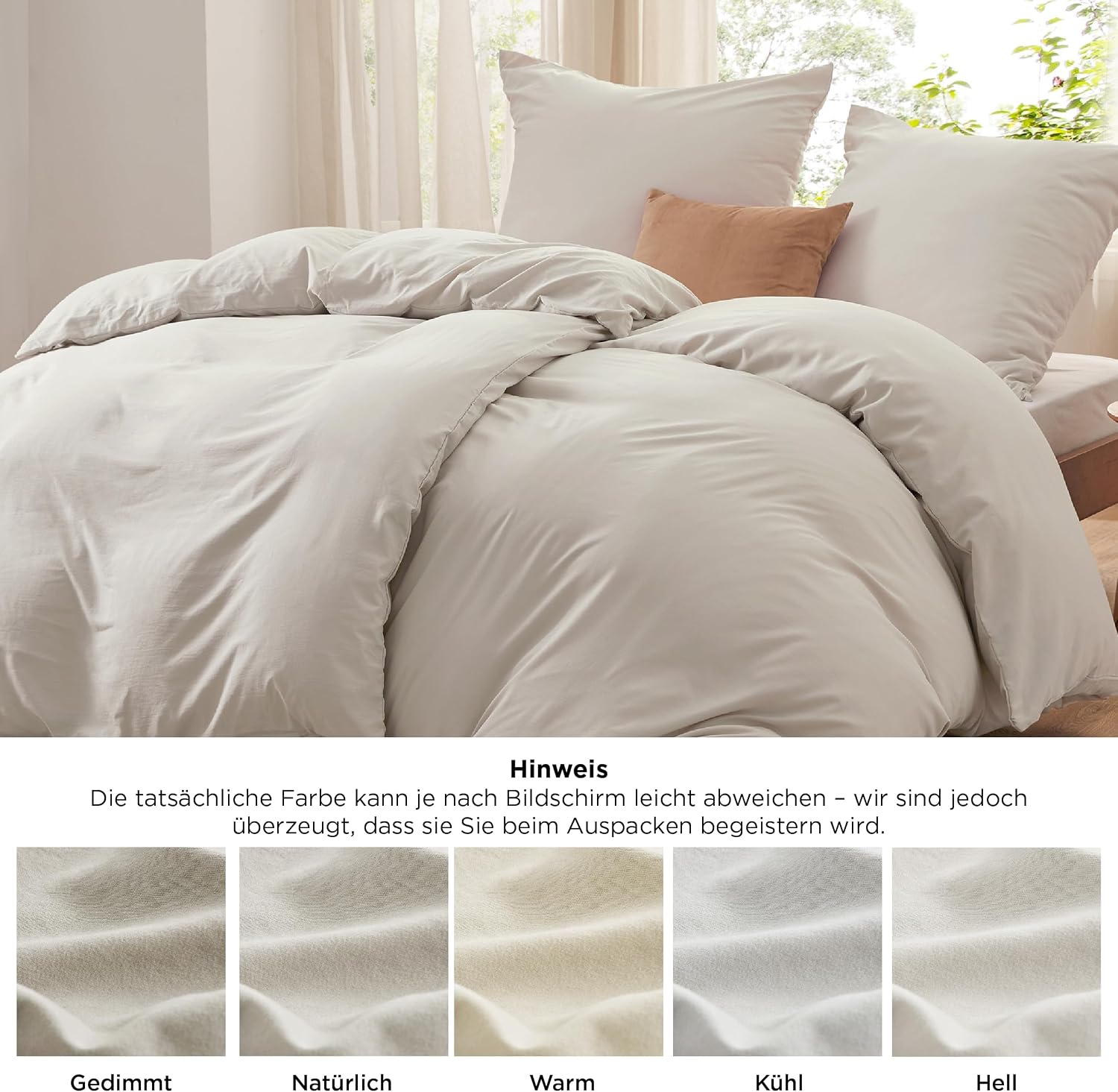 Thumbnail 6 de BEDSURE Bettwäsche-Set 135x200 (4-teilig) mit Reißverschluss – 2 Kissenbezüge 80x80