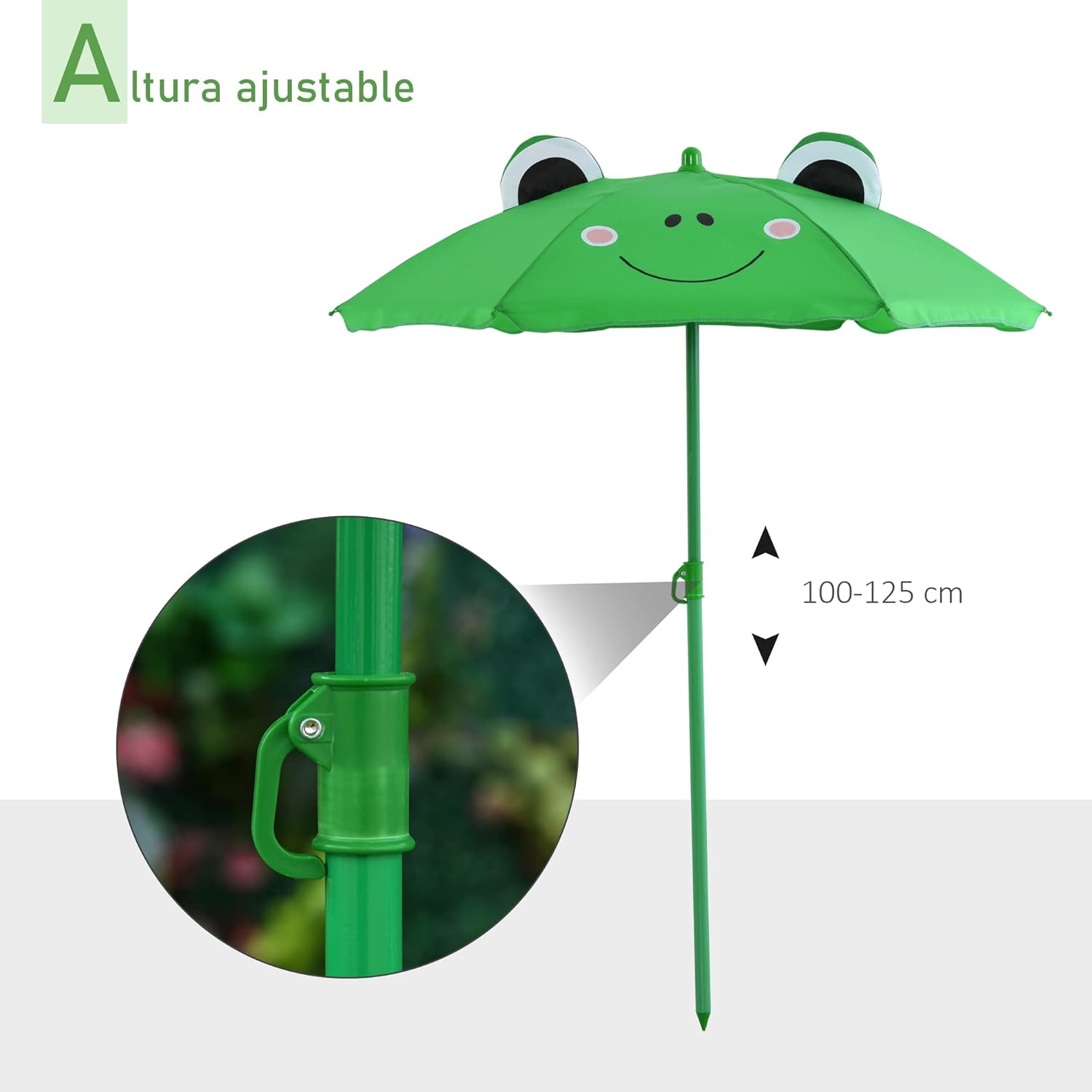 Thumbnail 4 de Outsunny Set de Mesa y Sillas Infantil con Sombrilla 100-125 cm