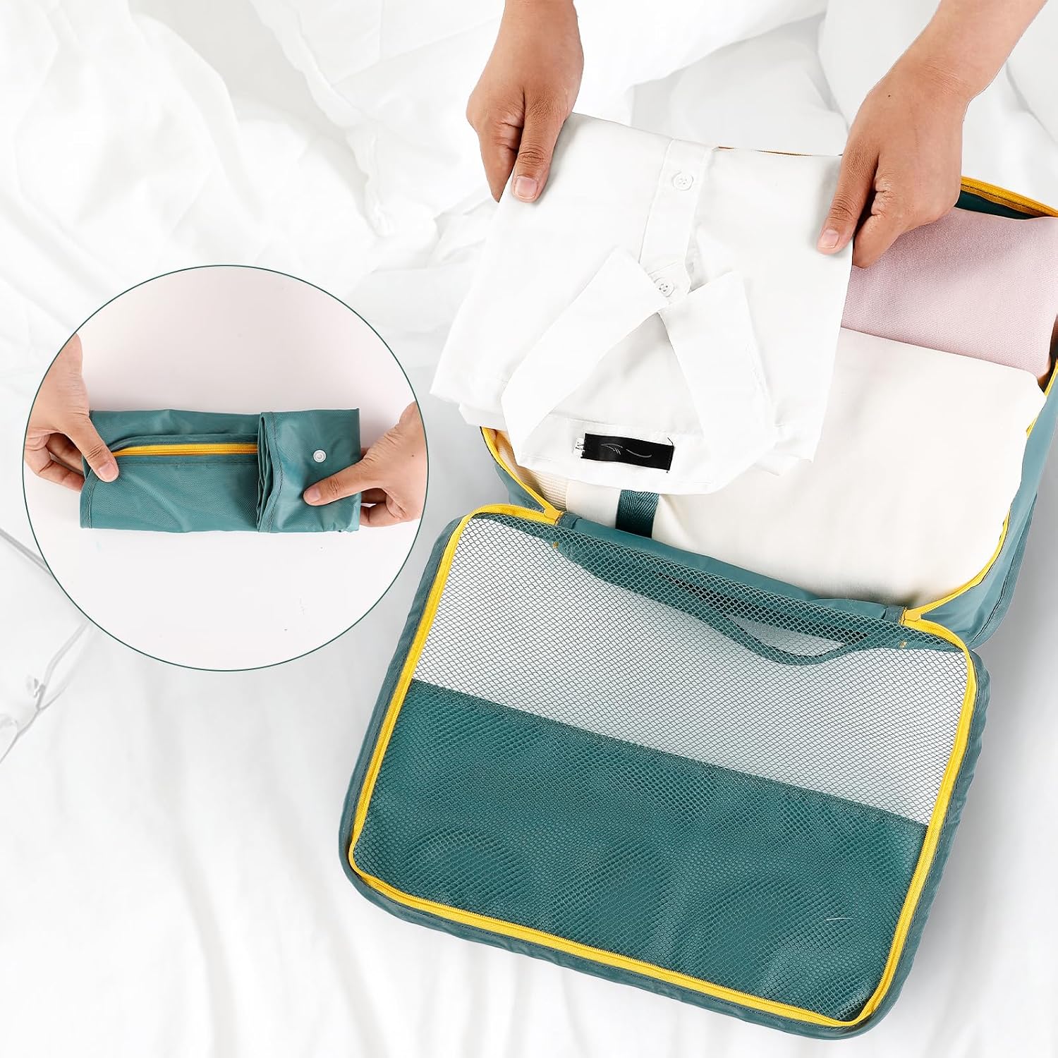 Thumbnail 4 de AiQInu set organizer valigie waterproof 7 pezzi: packing cube per vestiti, scarpe e intimo
