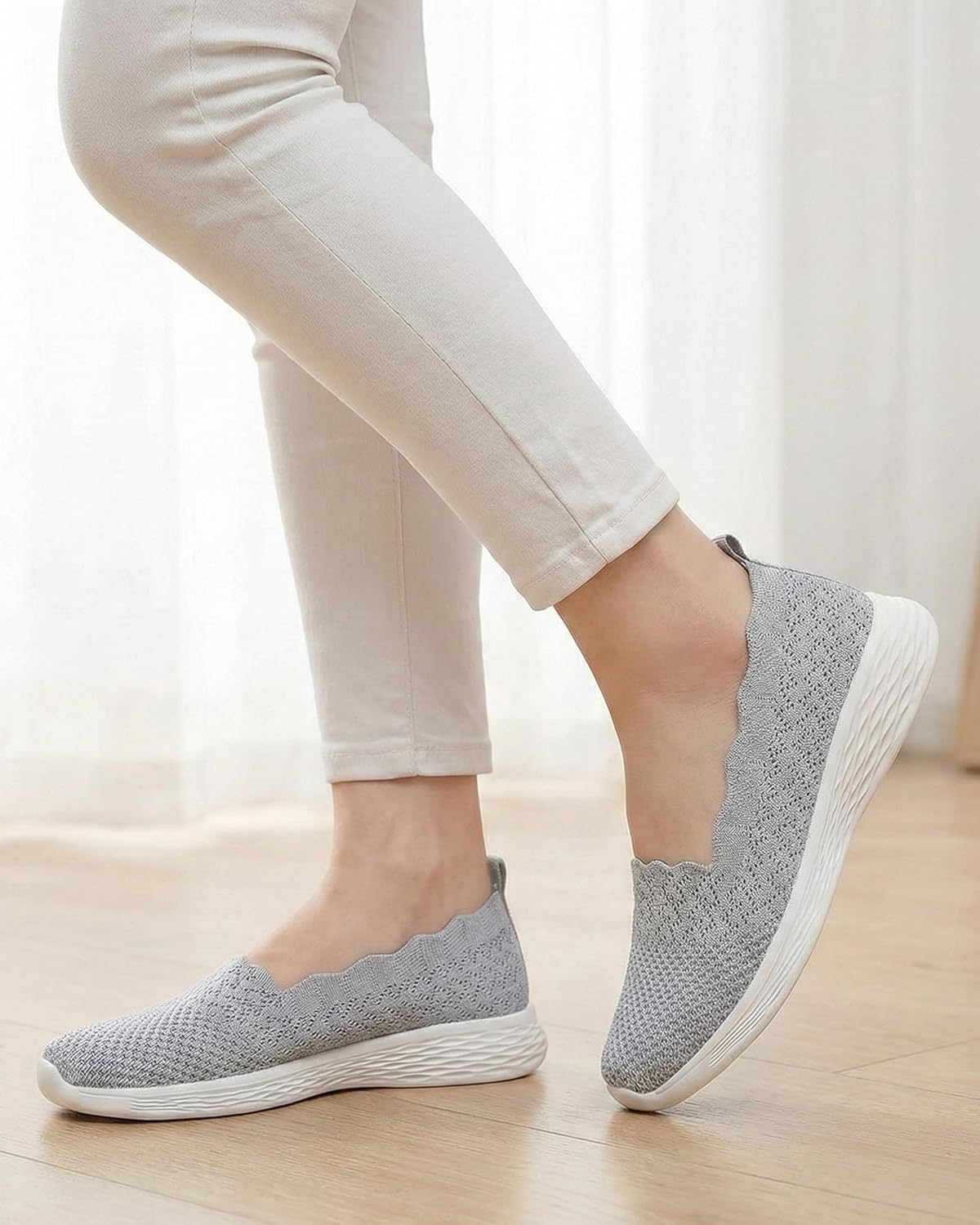 Detalle de Puxowe Damen Slip-On Sneaker Leicht