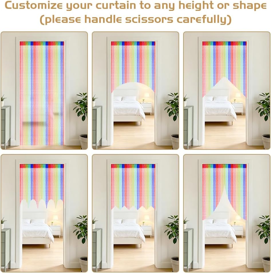 Detalle 2 de OFFCUP Door Curtain, 100 x 200 cm, Colourful Polyester String Curtain