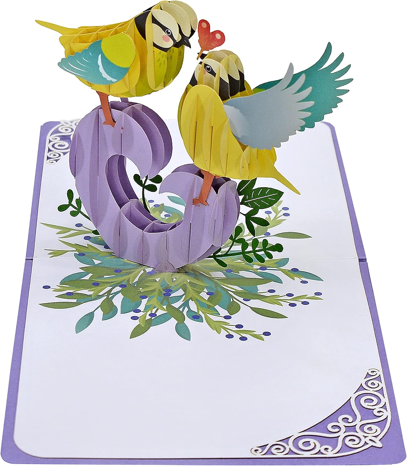 Thumbnail 4 de CUT POPUP.COM CUTPOPUP Finkenpaar 3D-Jahrestagskarte „Liebe“ – Popup-Karte für Hochzeitstag & Geburtstag