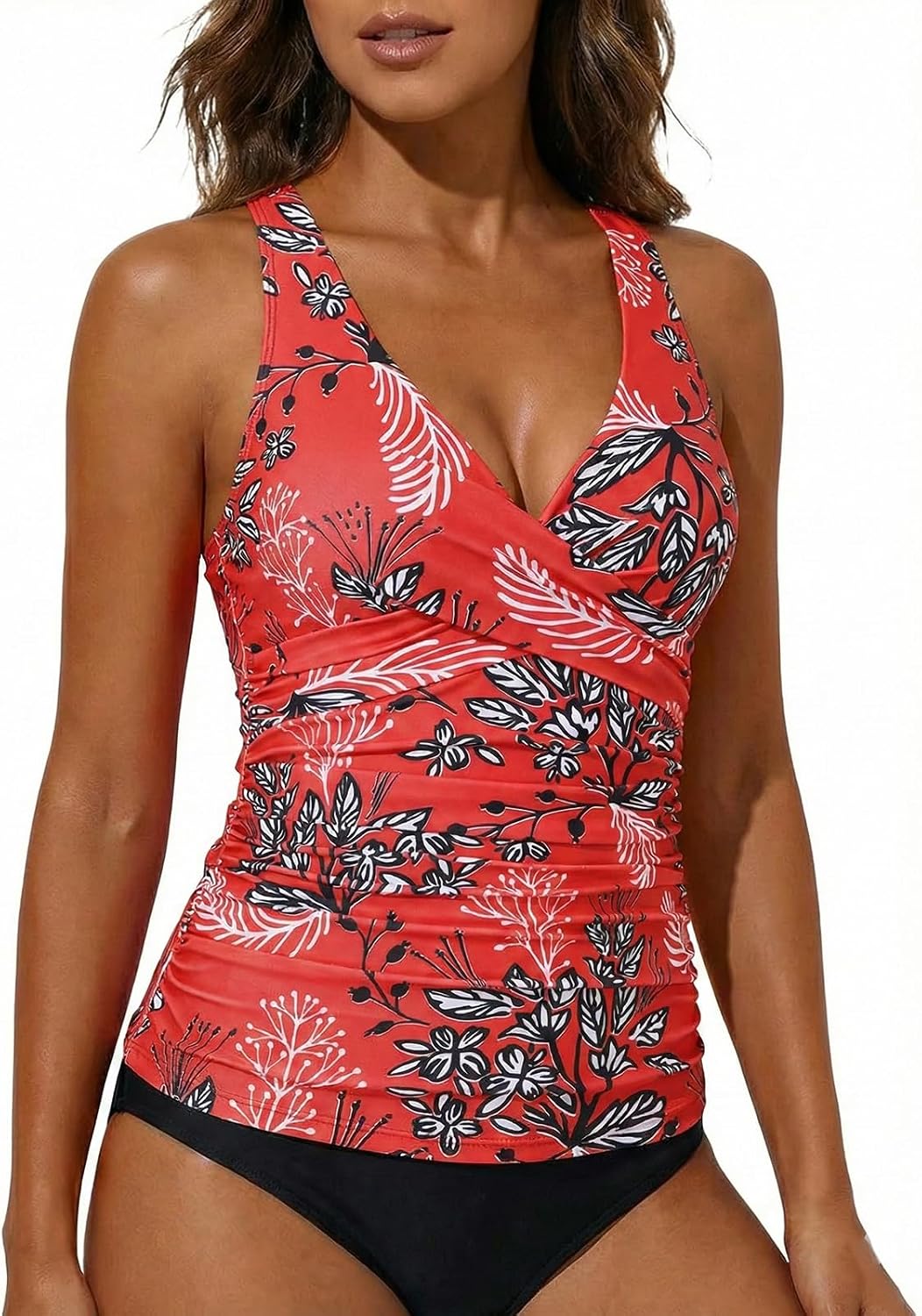 Detalle 2 de Hilor Underwire Tankini Top for Tummy Control