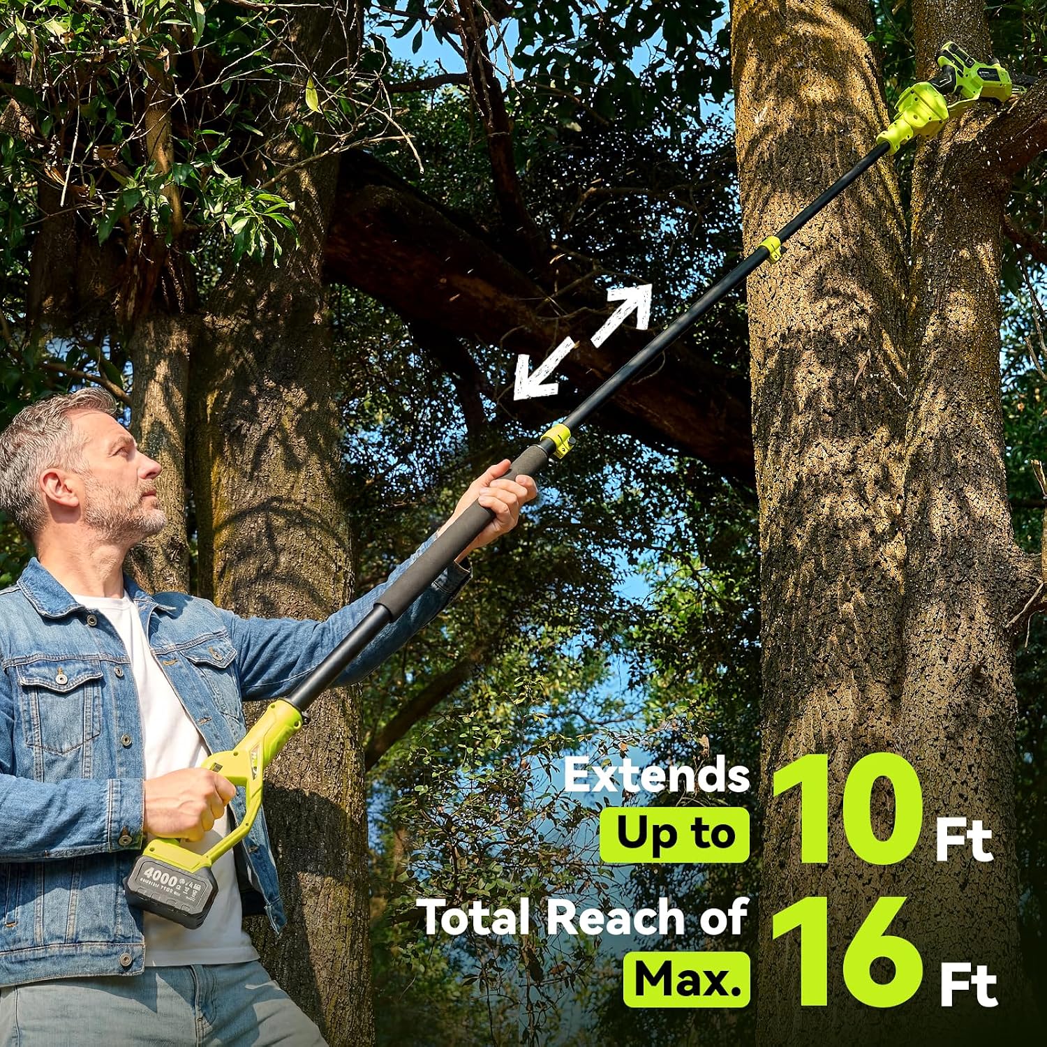 Detalle 2 de Supstable S5 Sky Cordless Pole Saw and Mini Chainsaw, 6- and 8-Inch Bars