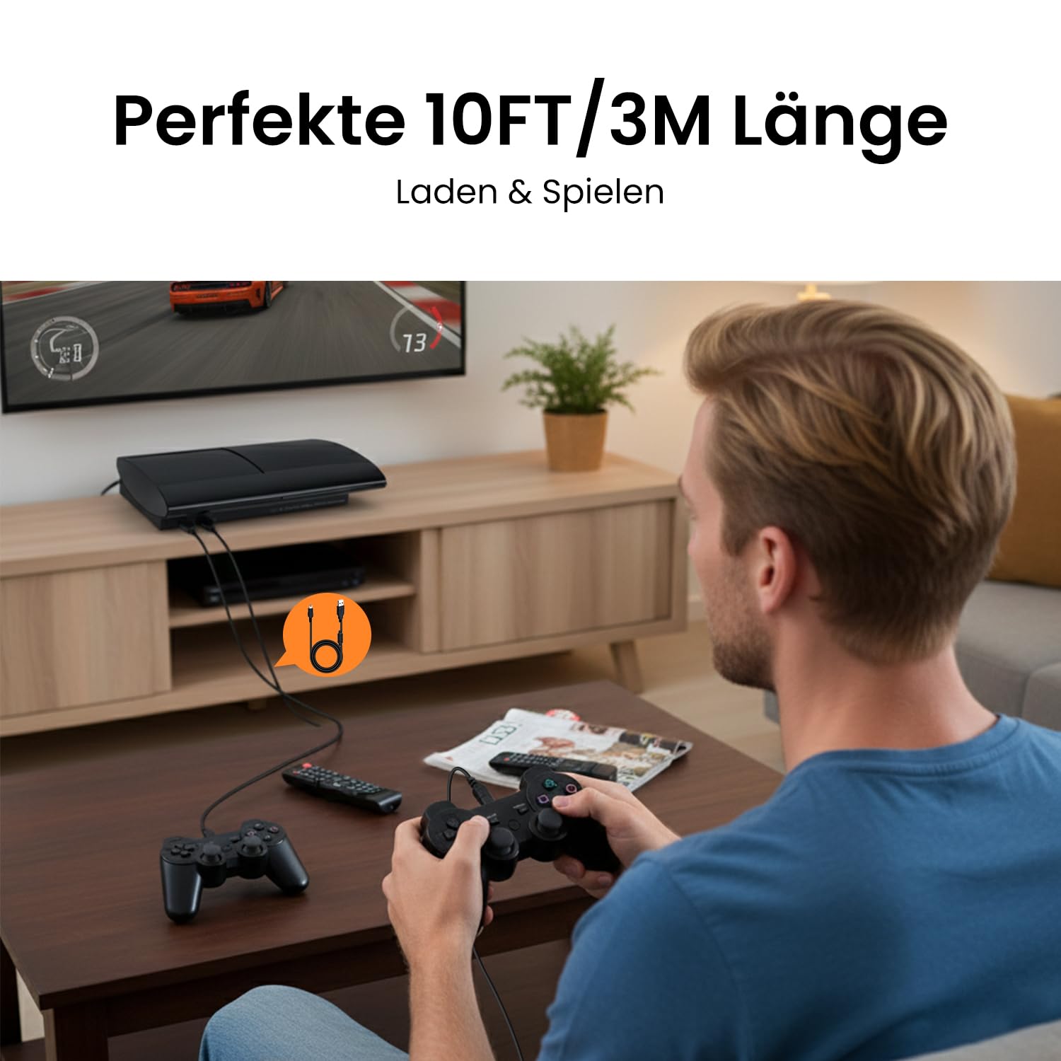 Detalle de Tolesum PS3 Ladekabel 3 m Mini-USB