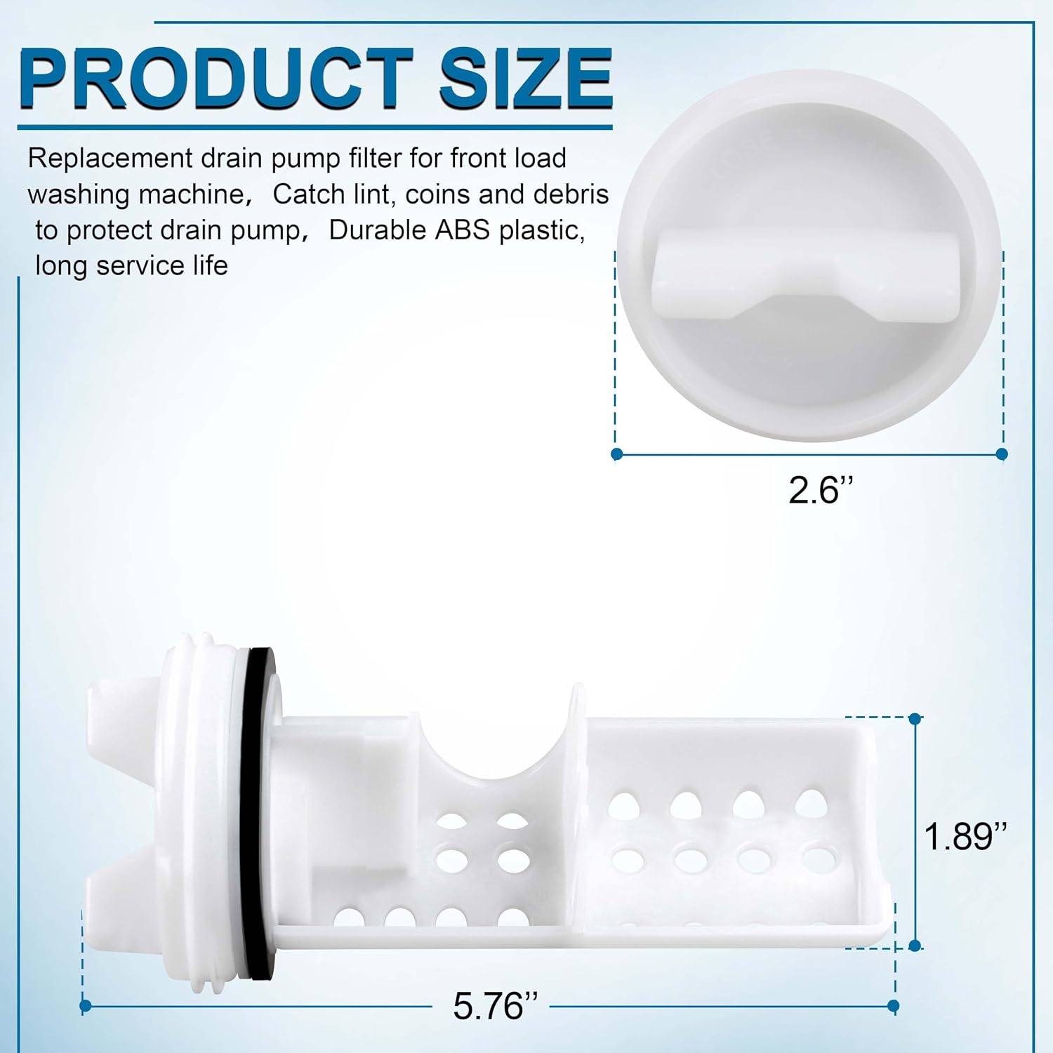 Detalle 2 de GE Washer Drain Pump Filter WH11X34741