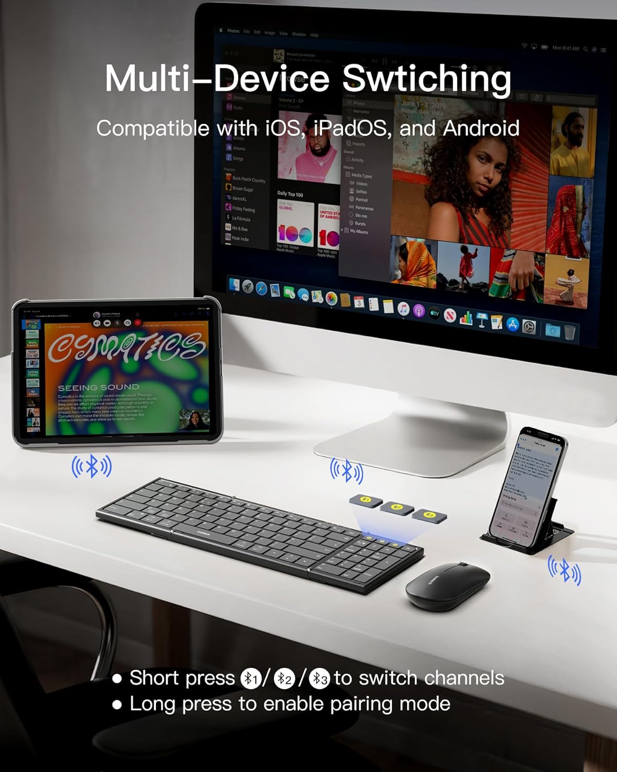 Thumbnail 2 de Inateck Nomad N0135 foldable Bluetooth keyboard with stand