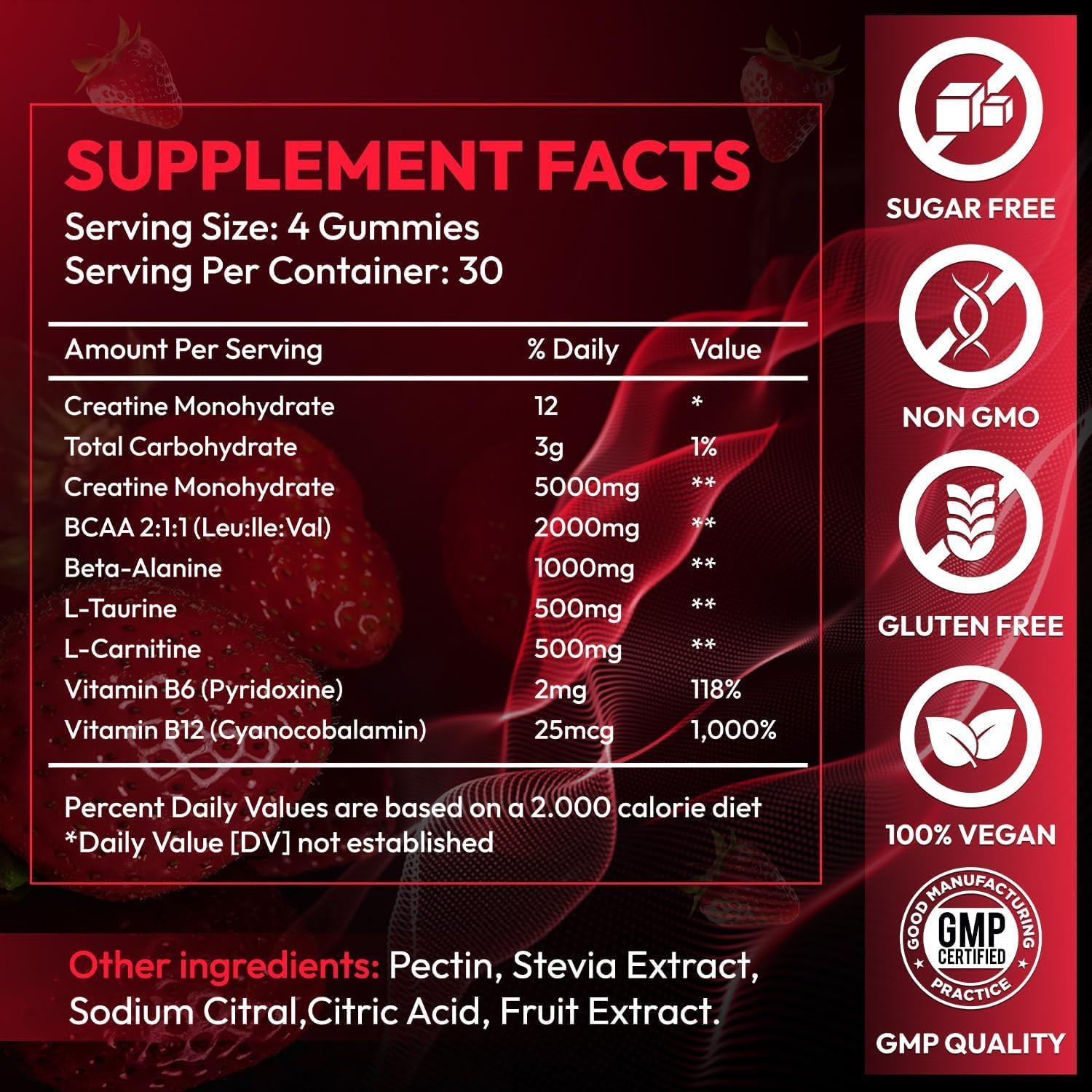 Thumbnail 4 de Cytona 5,000 mg Creatine Monohydrate Gummies with Taurine, BCAAs, and B Vitamins