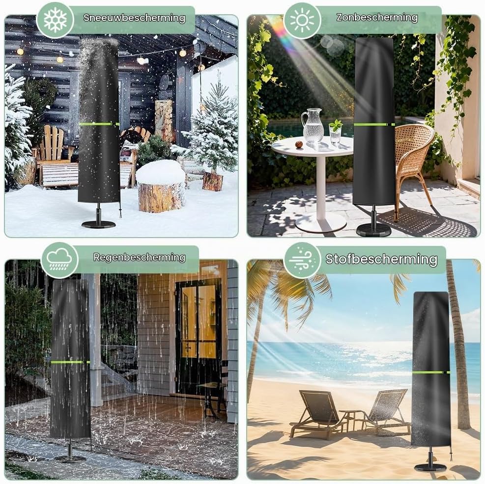 Detalle 2 de Ainiv parasolhoes van 210D Oxford, waterdicht en UV-werend, 190 cm