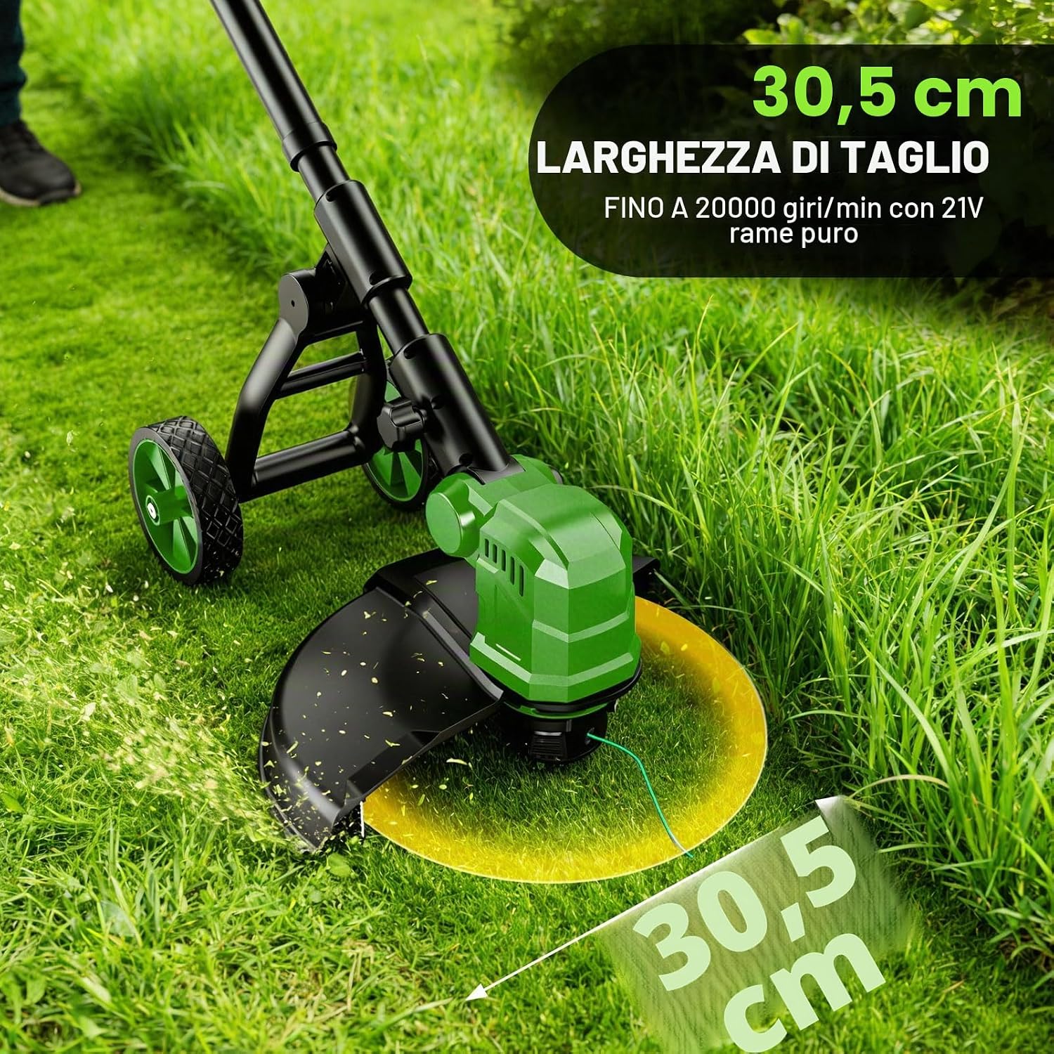 Thumbnail 3 de 4-in-1 Decespugliatore a Batteria 36 cm: tosaerba, decespugliatore e oltre con 2 x 3000 mAh e 8 bobine